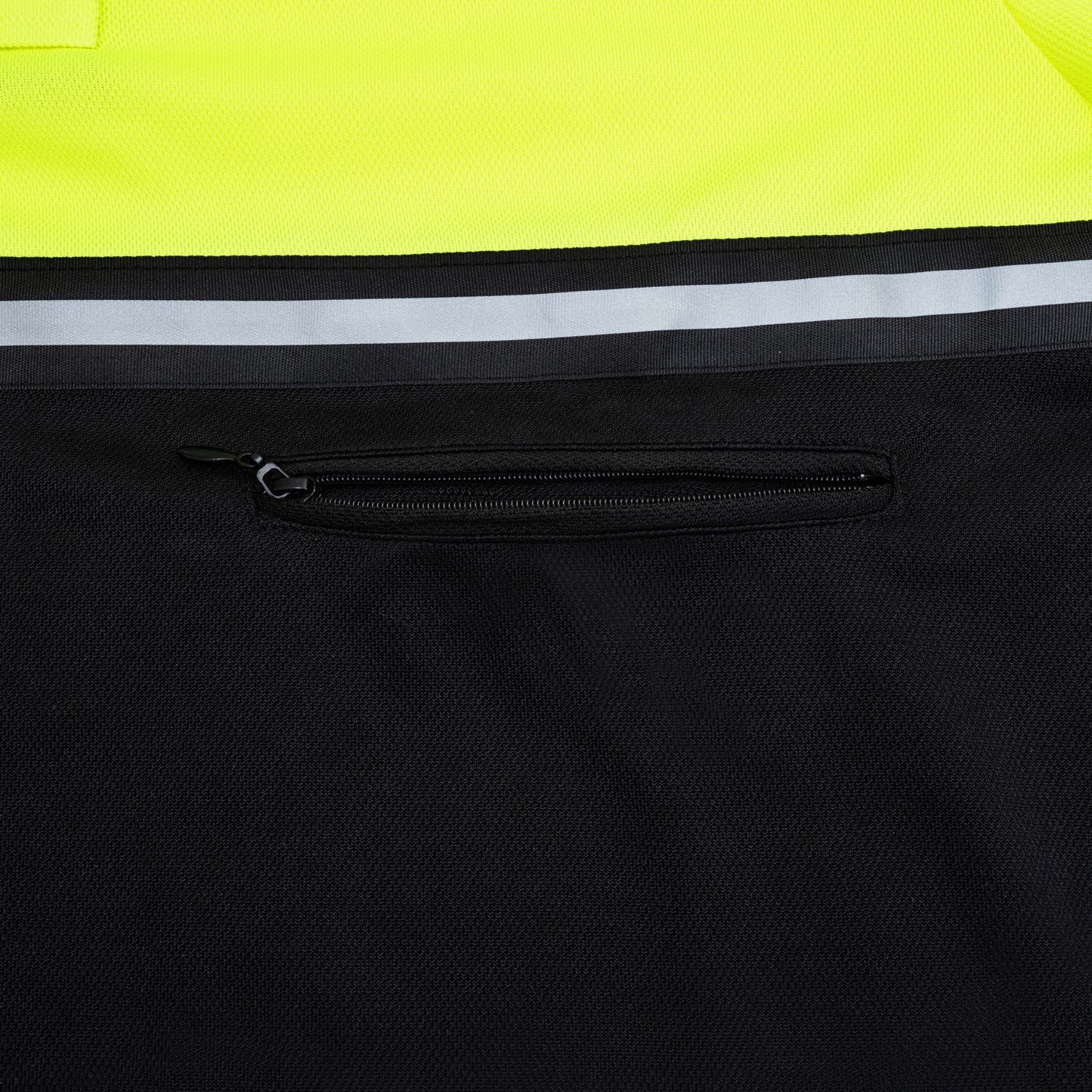 Hi Vis Two Tone Polo w/ Reflective and Zipper Pocket