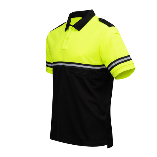 Hi Vis Two Tone Polo w/ Reflective and Zipper Pocket