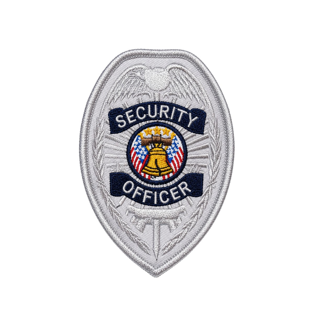 Chest Patch, Silver / Navy “Security Officer” W/ Eagle and Liberty Bell