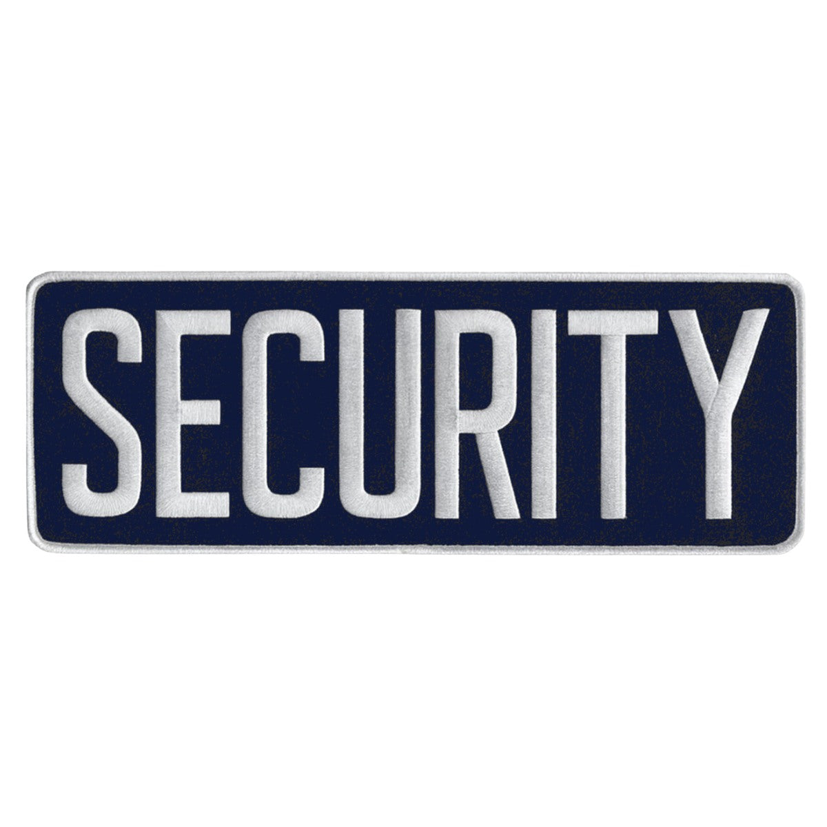 BACK PATCH, WHITE "SECURITY" ON MIDNIGHT NAVY 11" x 4"