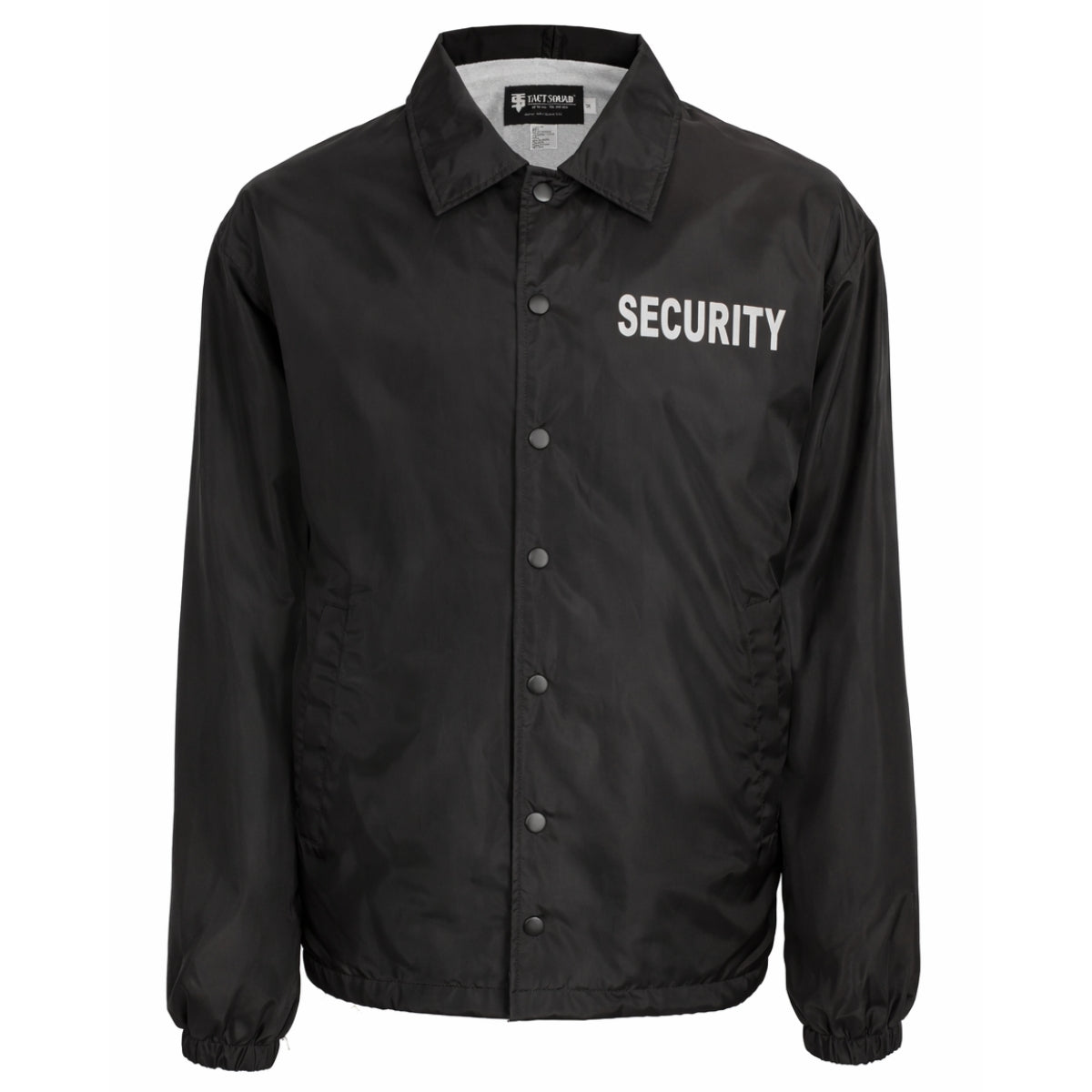 Black Flannel Lined Windbreaker W/ Security