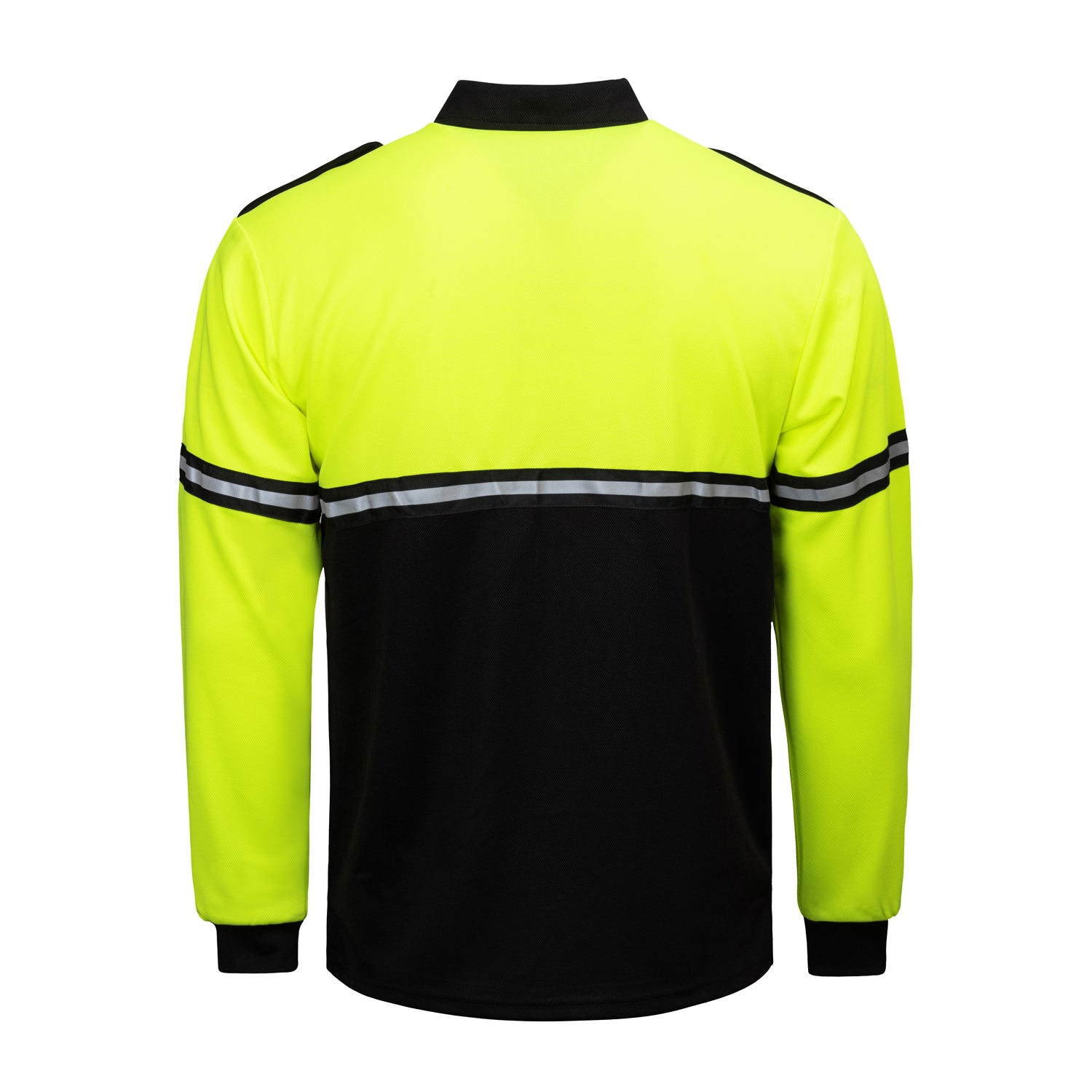 IUS Hi Viz Lime / Black Two Tone Long Sleeve Bike Patrol Polo