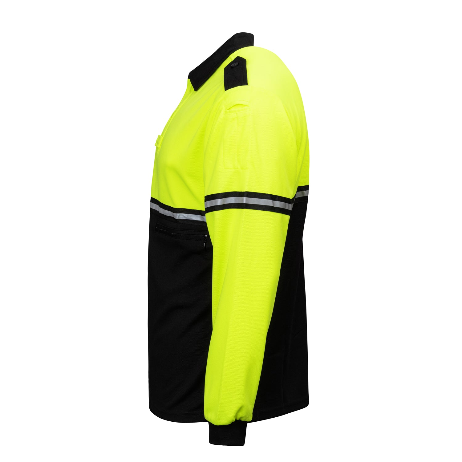 IUS Hi Viz Lime / Black Two Tone Long Sleeve Bike Patrol Polo