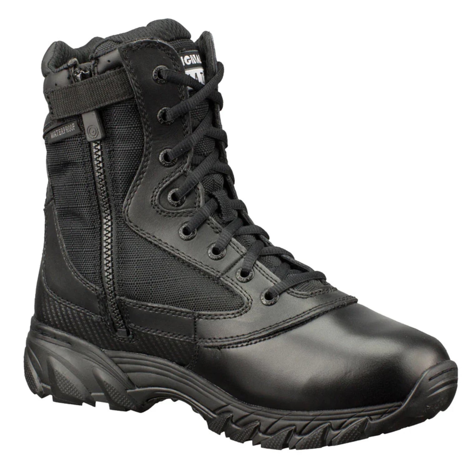 BOOTS, BLACK 9" O.S. "CHASE" SIDE ZIP WATERPROOF
