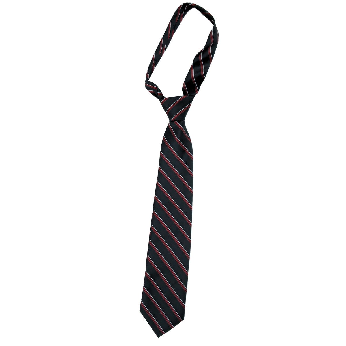 Black W/ Red And White Pin Stripe Tie