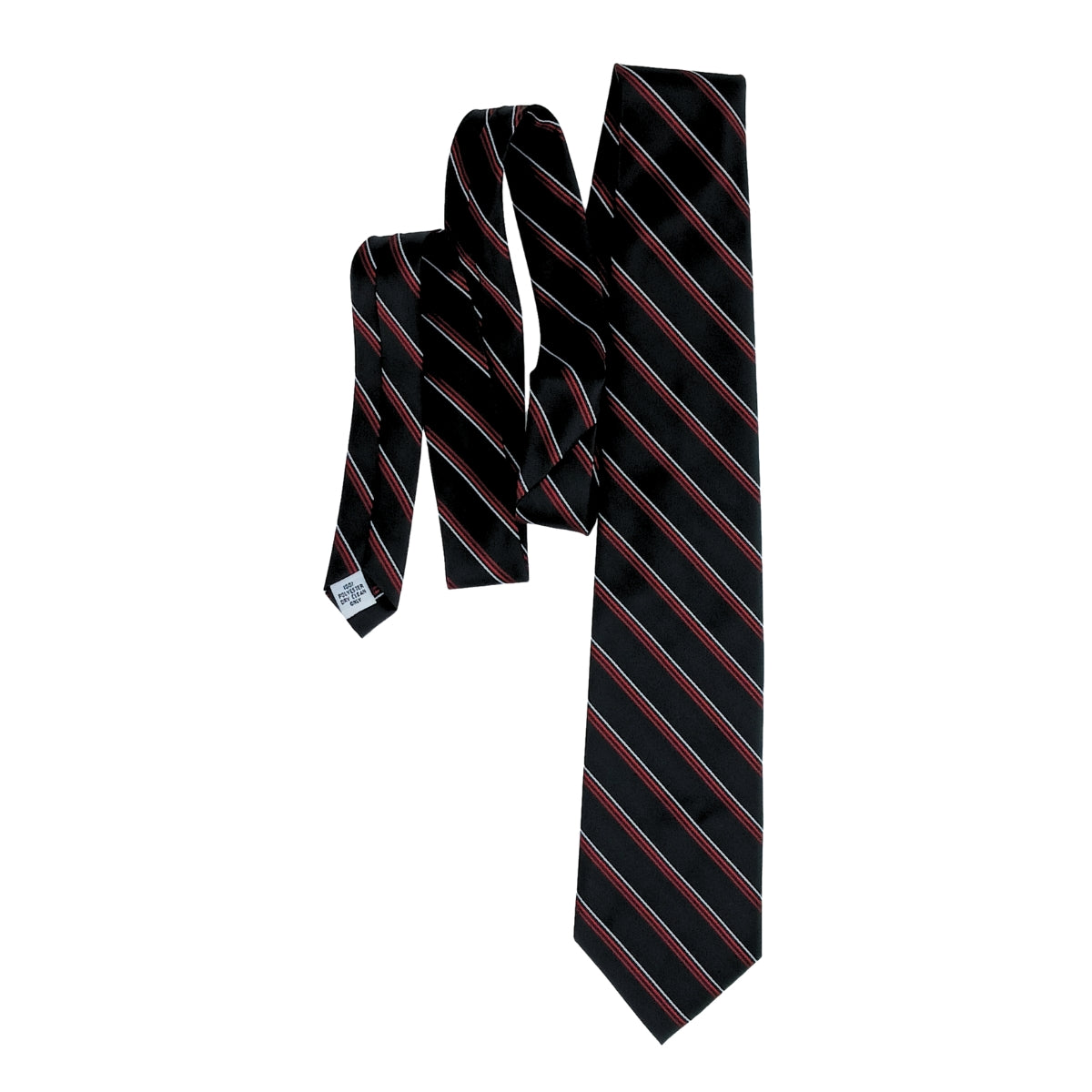Black W/ Red And White Pin Stripe Tie