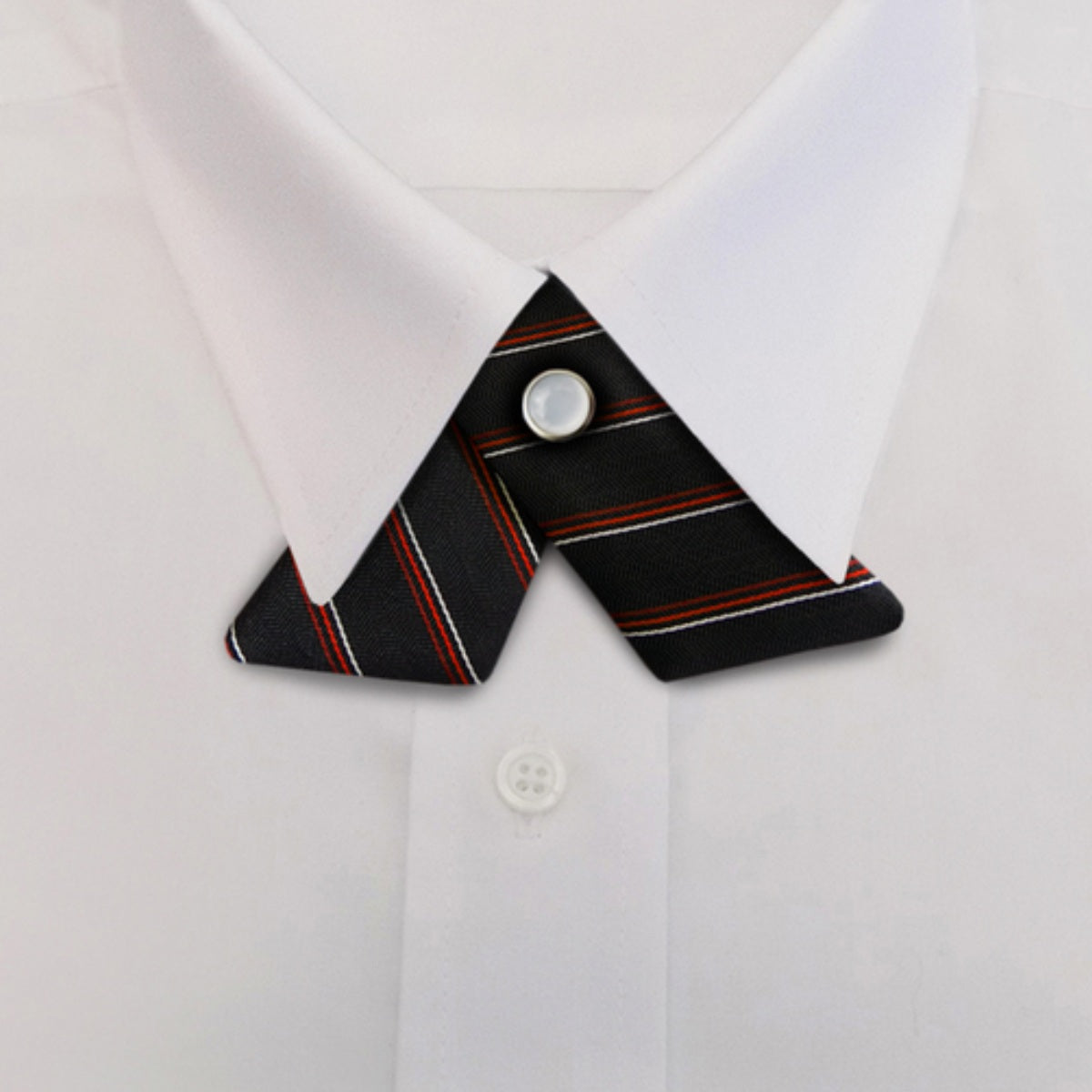 Black W/ Red And White Pin Stripe Tie