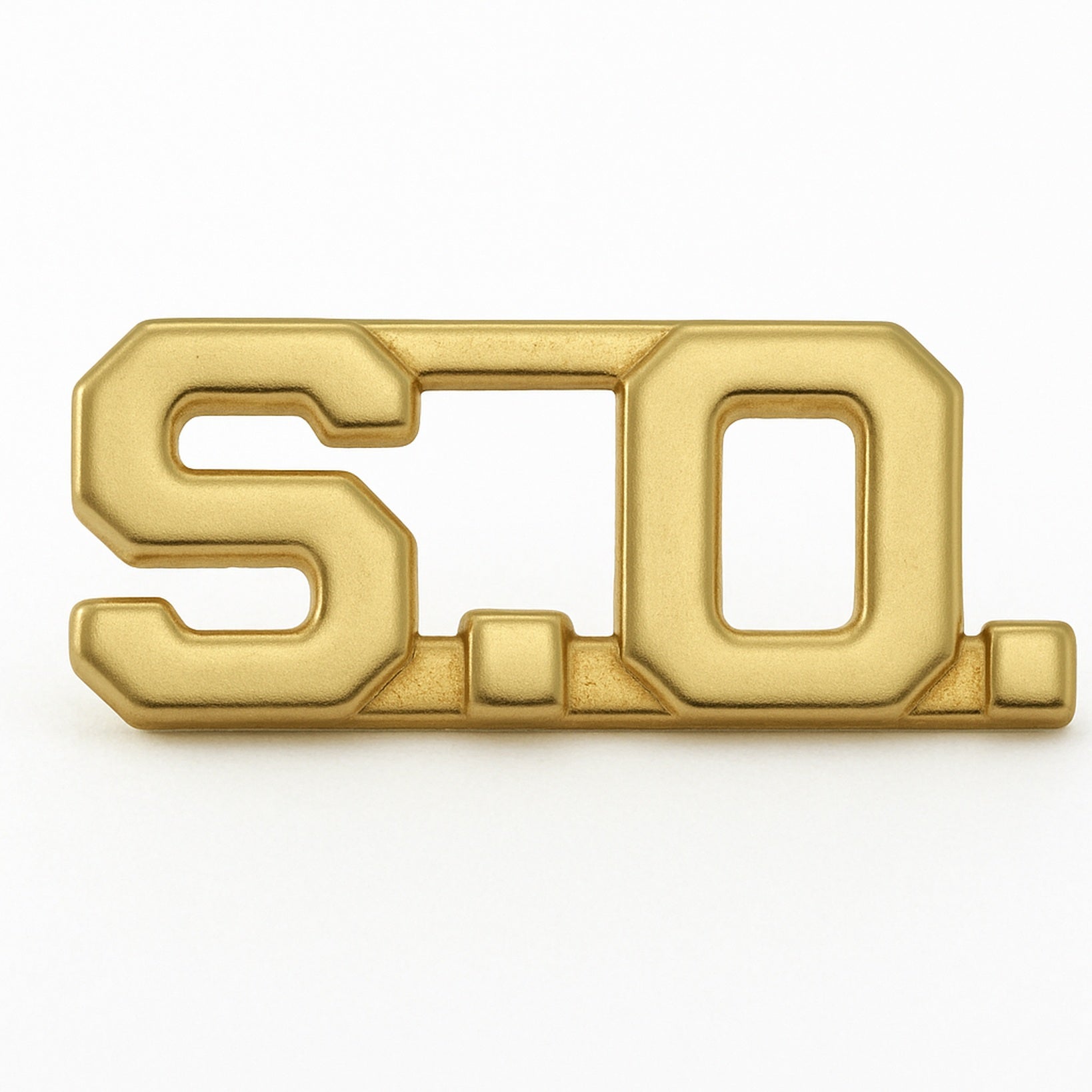 COLLAR PINS, GOLD S.O. 1/2" LETTERS HERO'S PRIDE