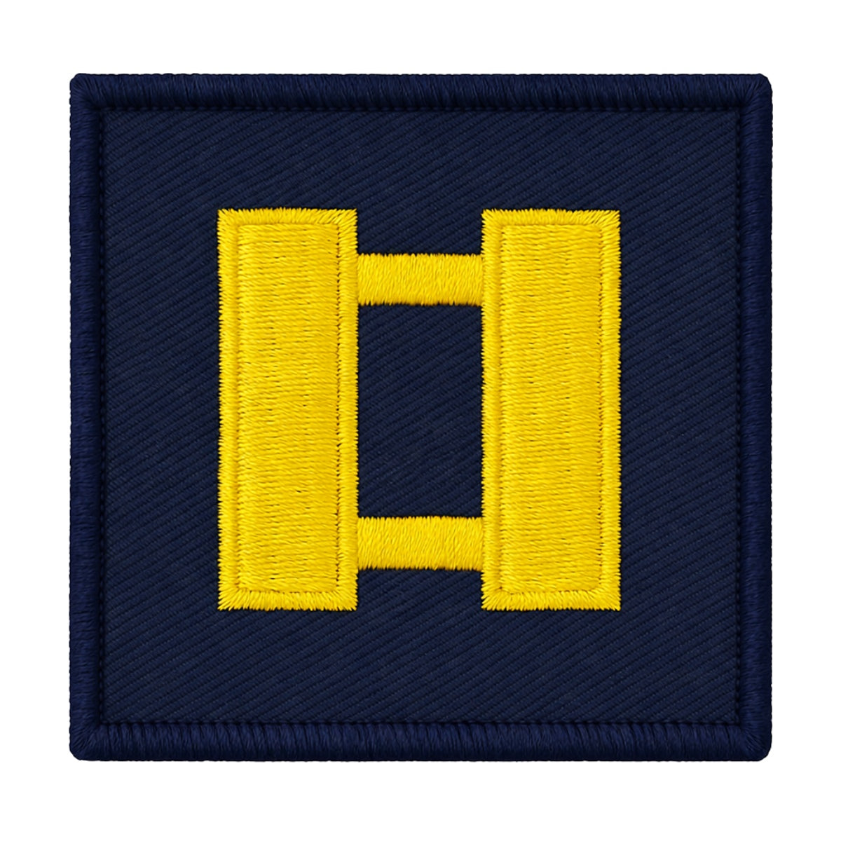 Collar Rank Sew On Capt Gold / Black 11/2" X 11/2"