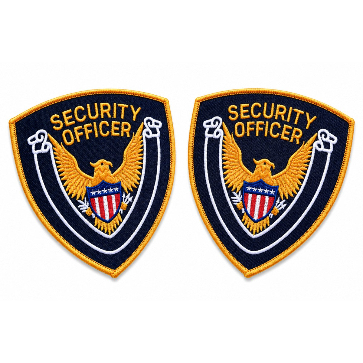 Shoulder Patch, Gold on Dark Navy “Security Officer” 4X4 Inch