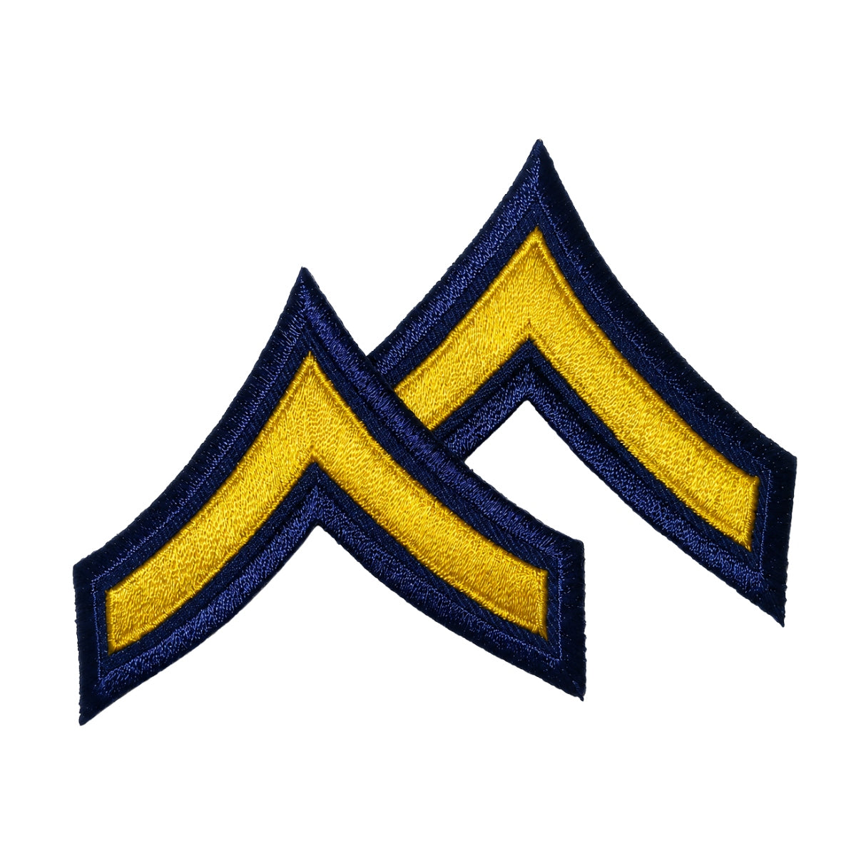RANK, MEDIUM GOLD ON NAVY PFC SHOULDER CLOTH (PAIR)