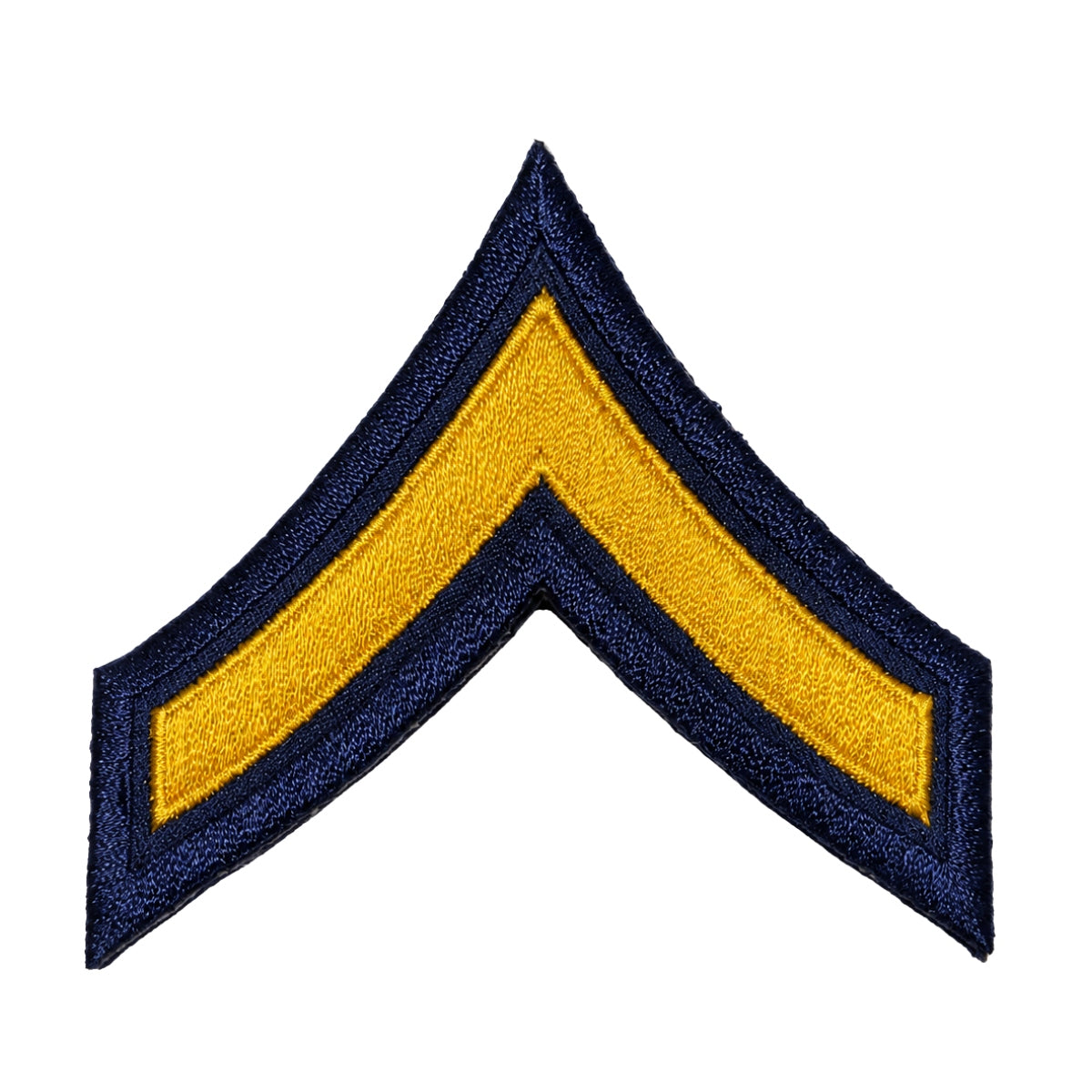 RANK, MEDIUM GOLD ON NAVY PFC SHOULDER CLOTH (PAIR)