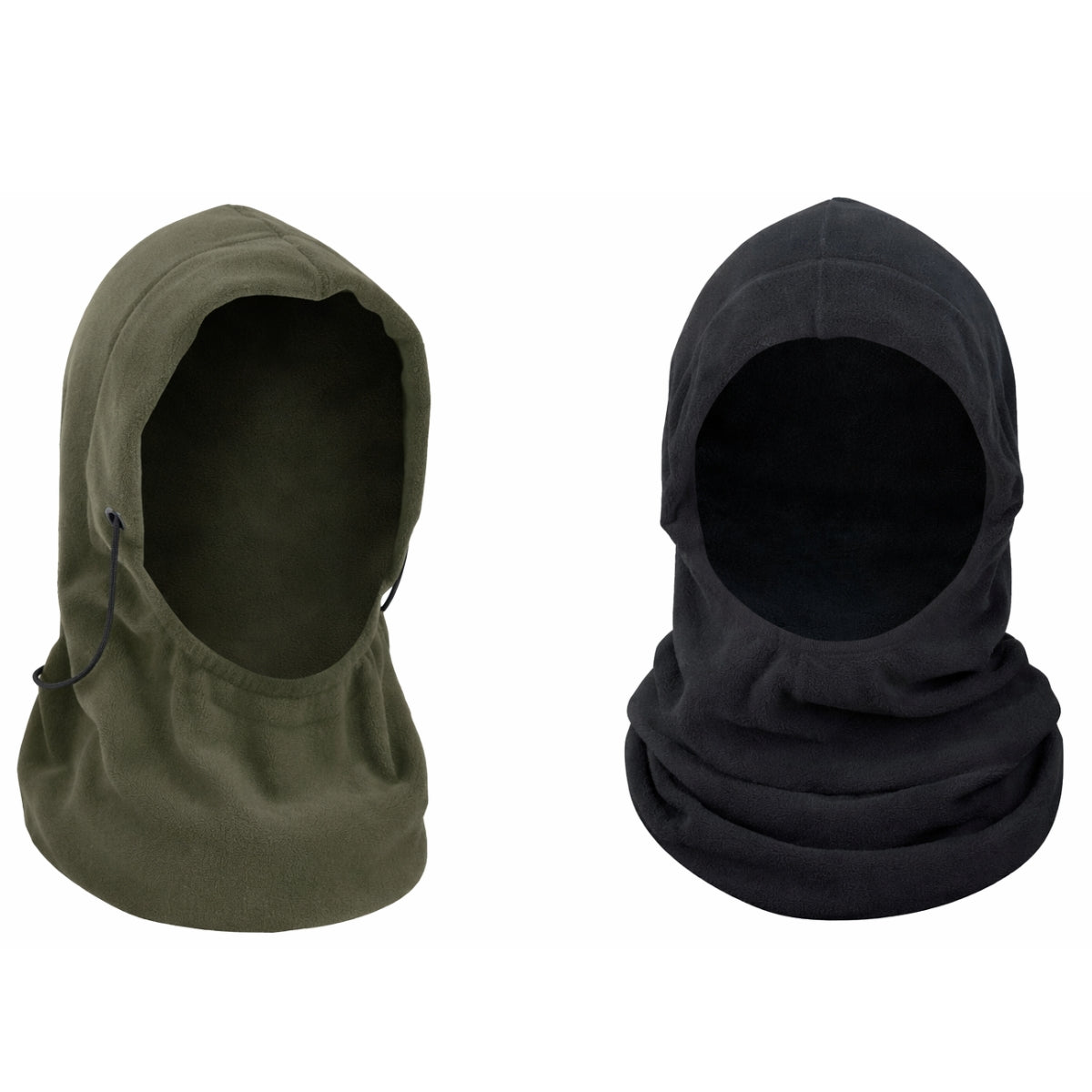 BALACLAVA, BLACK POLAR FLEECE ADJUSTABLE