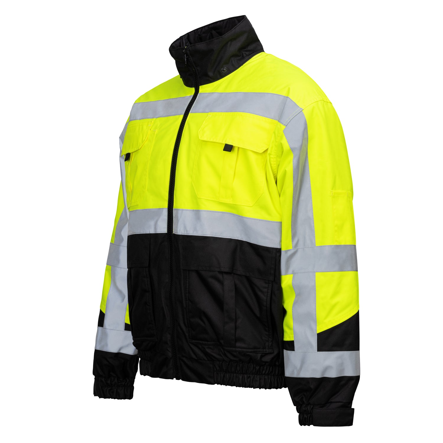 Innovative Uniform Solutions Hi Viz Lime W/ Black 3-In-1 Safety Jacket