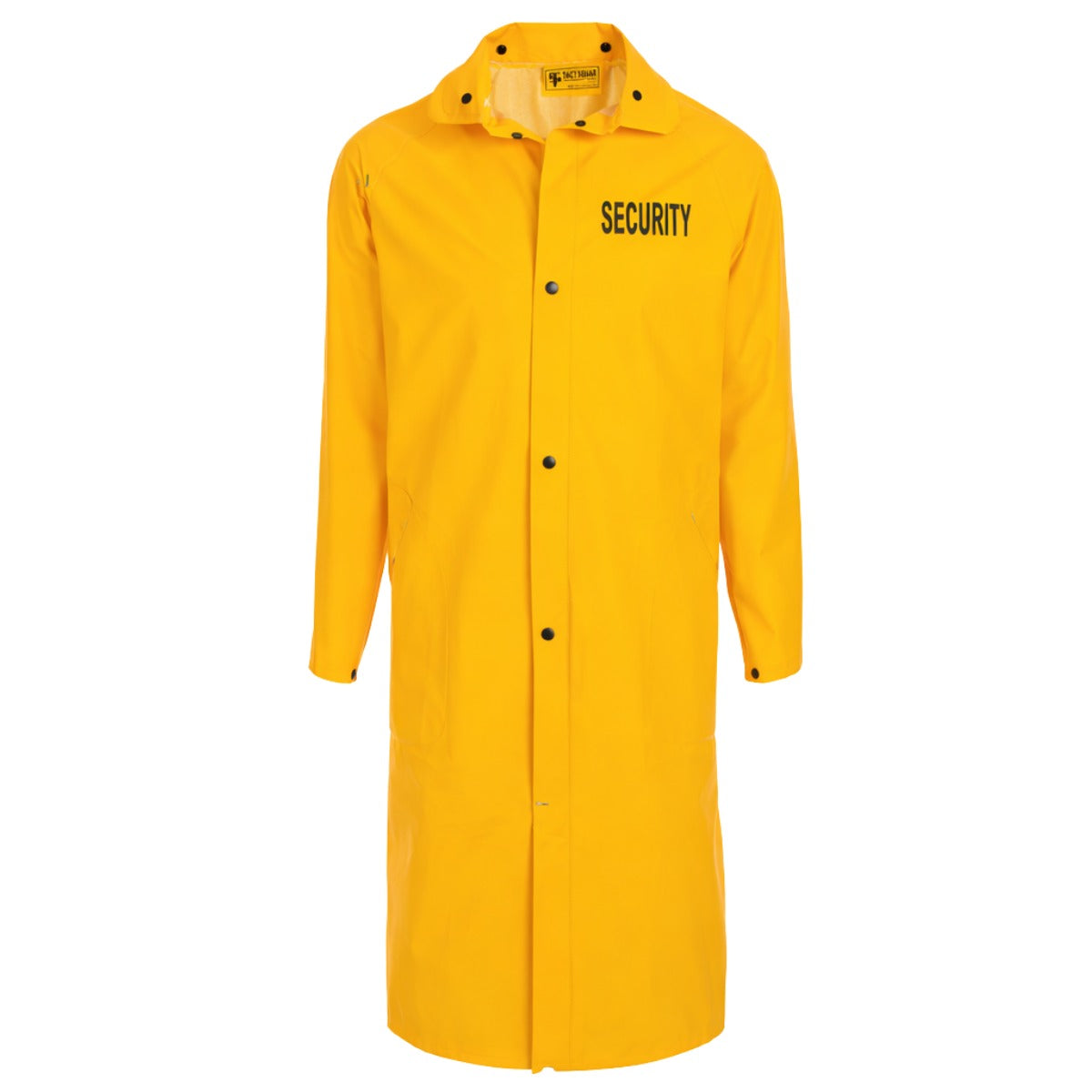 Yellow Security Raincoat  W/ Removable Hood