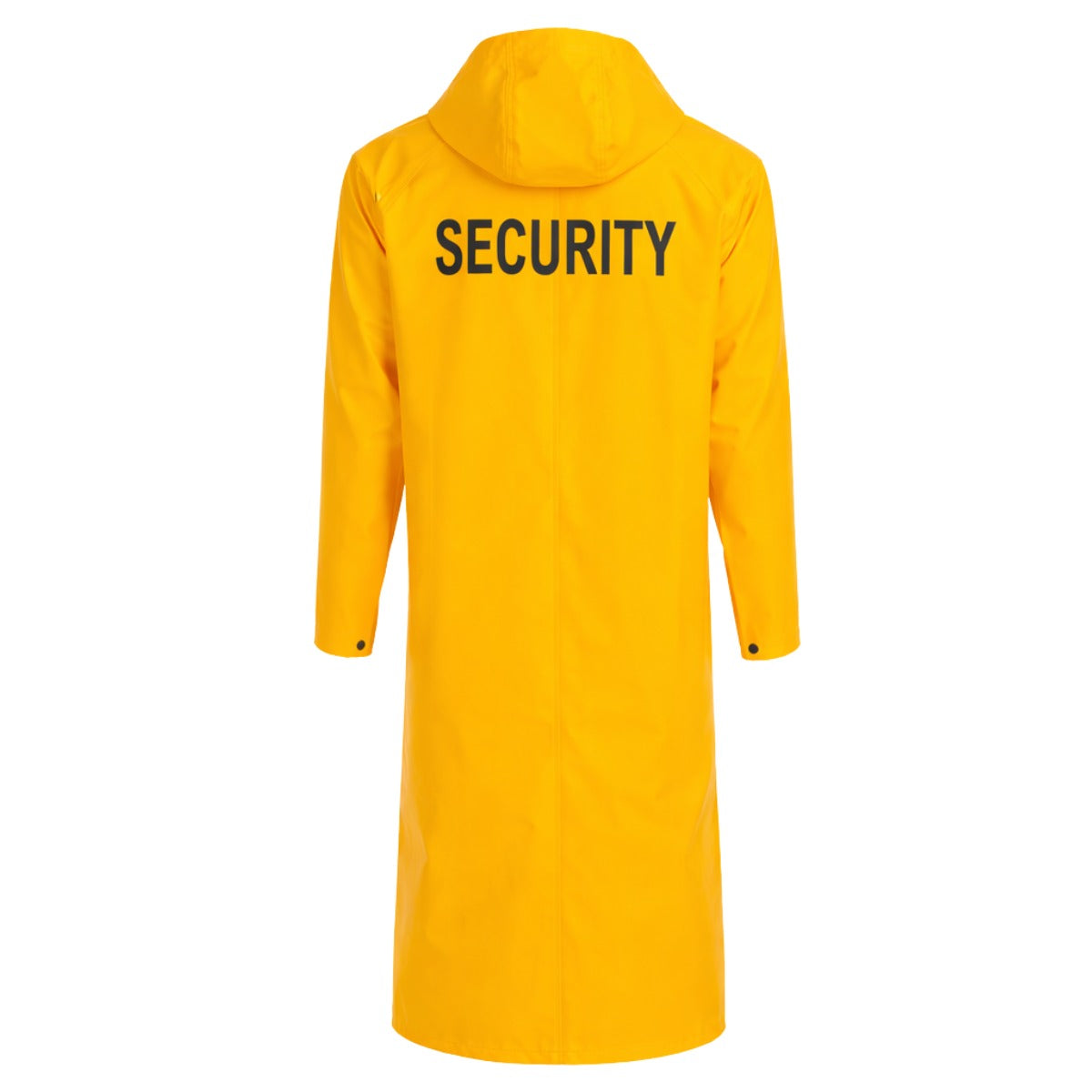 Yellow Security Raincoat  W/ Removable Hood