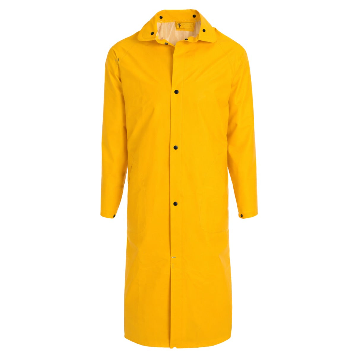 Yellow Security Raincoat  W/ Removable Hood