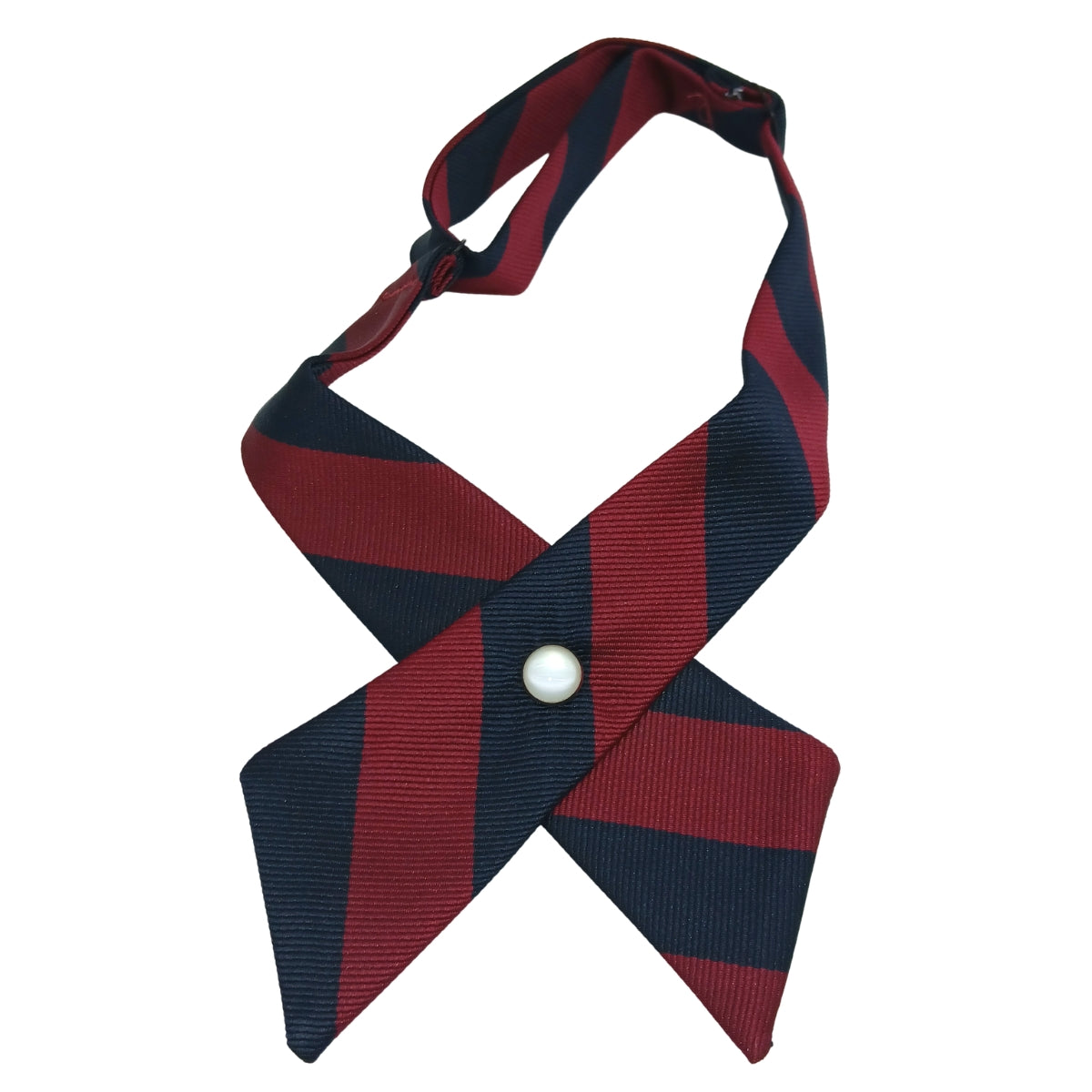 Tie, Navy W/ Burgundy Stripe SB Cross Over