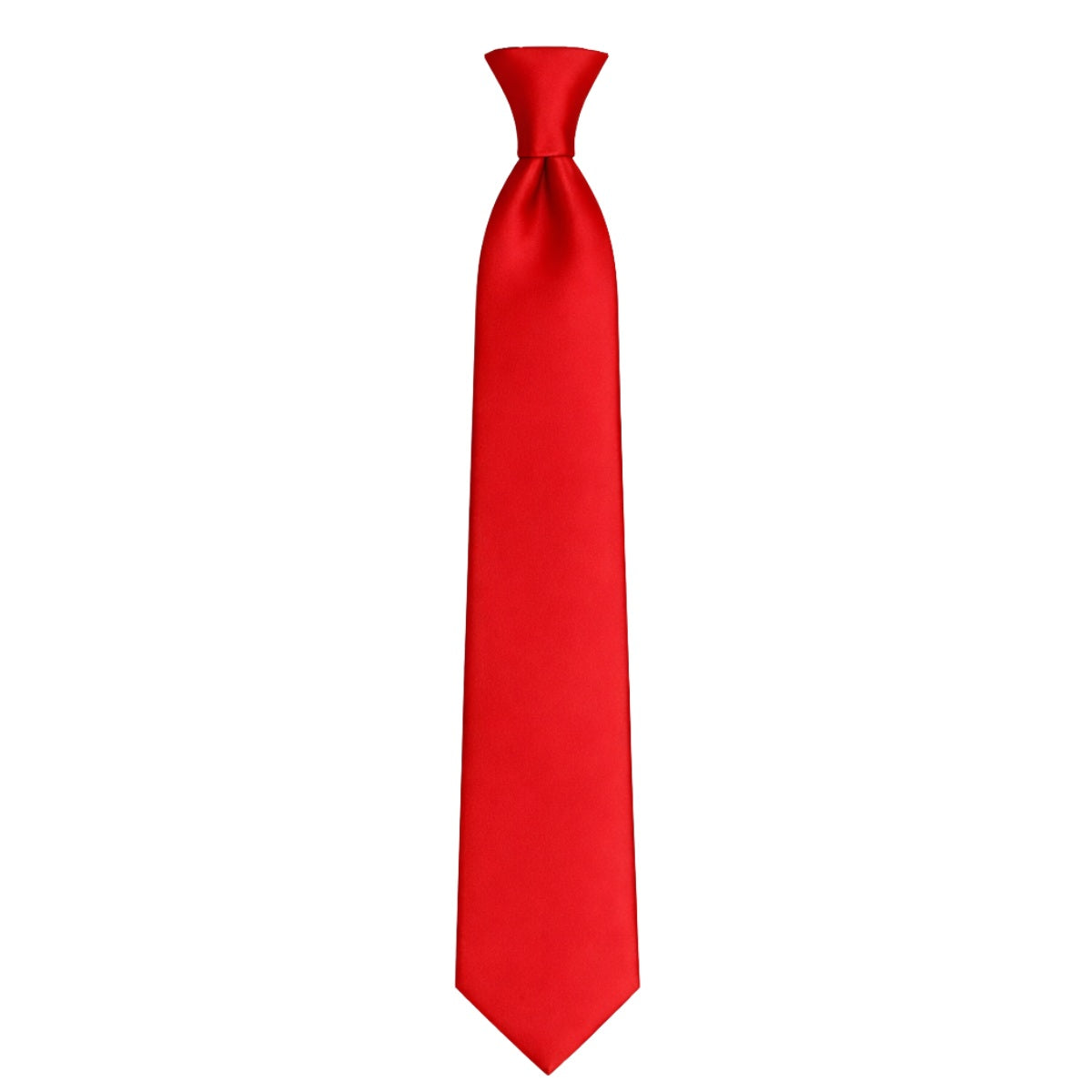 Red Polyester Satin Clip On Tie 20"
