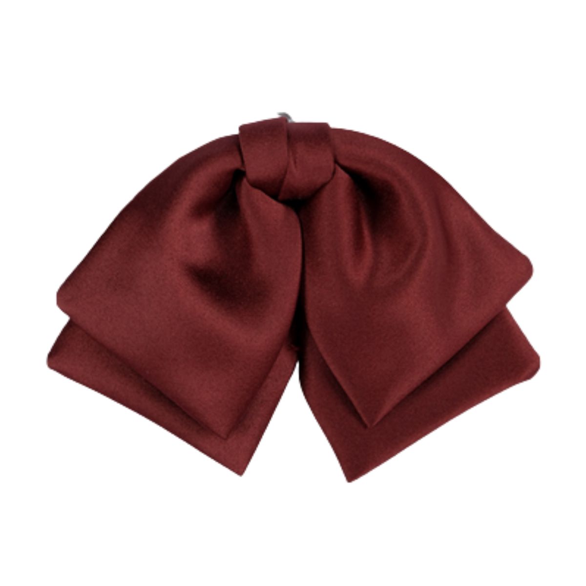 TIE, MAROON POLYESTER SATIN BANDED MANAGER BOWTIE FEMALE
