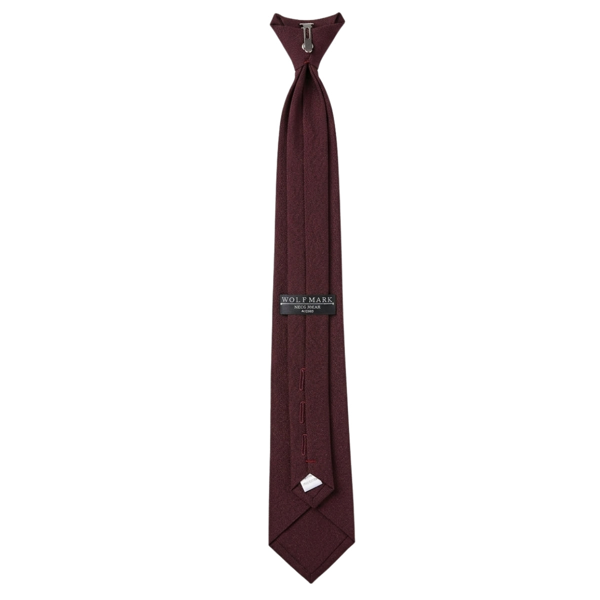 Maroon Polyester Clip On Tie W/ Button Holes