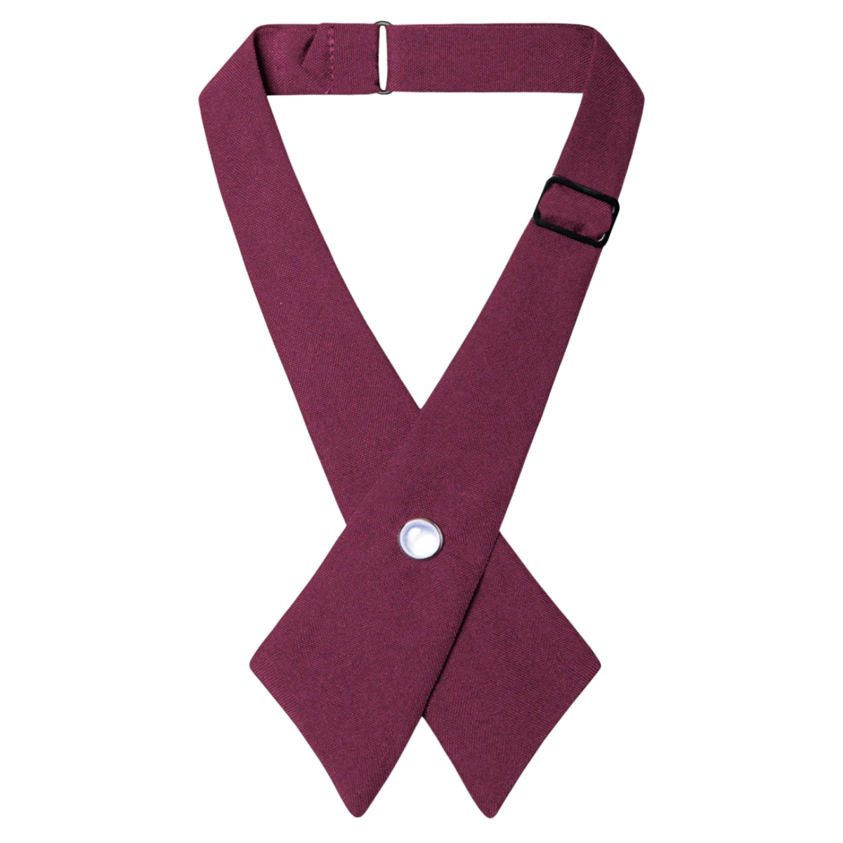Maroon Polyester Clip On Tie W/ Button Holes