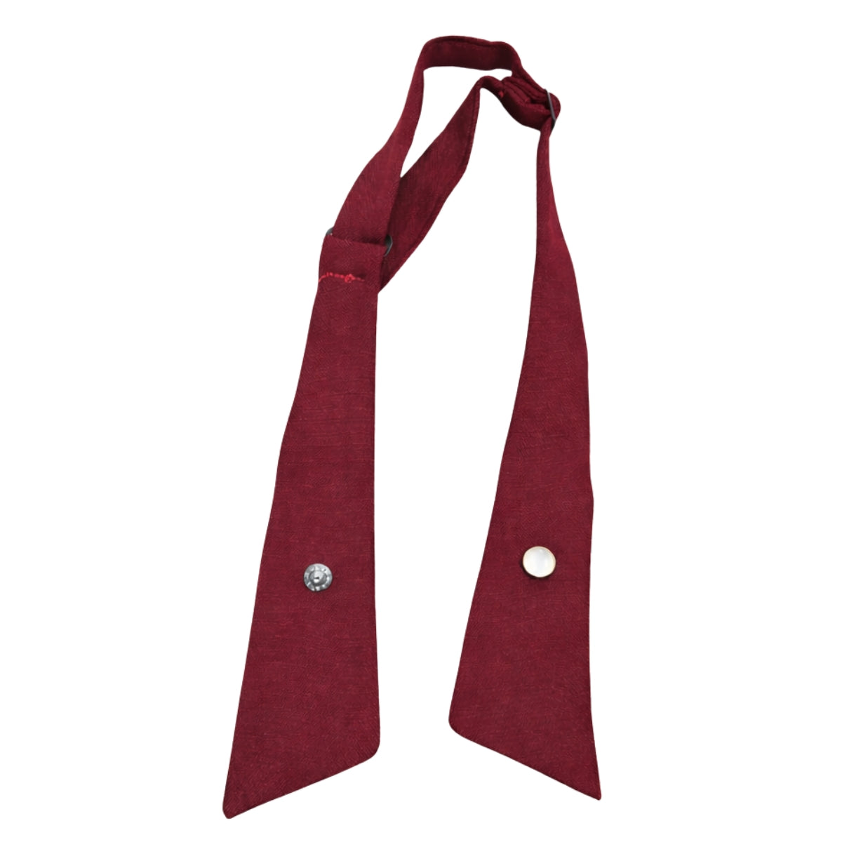 Maroon Polyester Clip On Tie W/ Button Holes