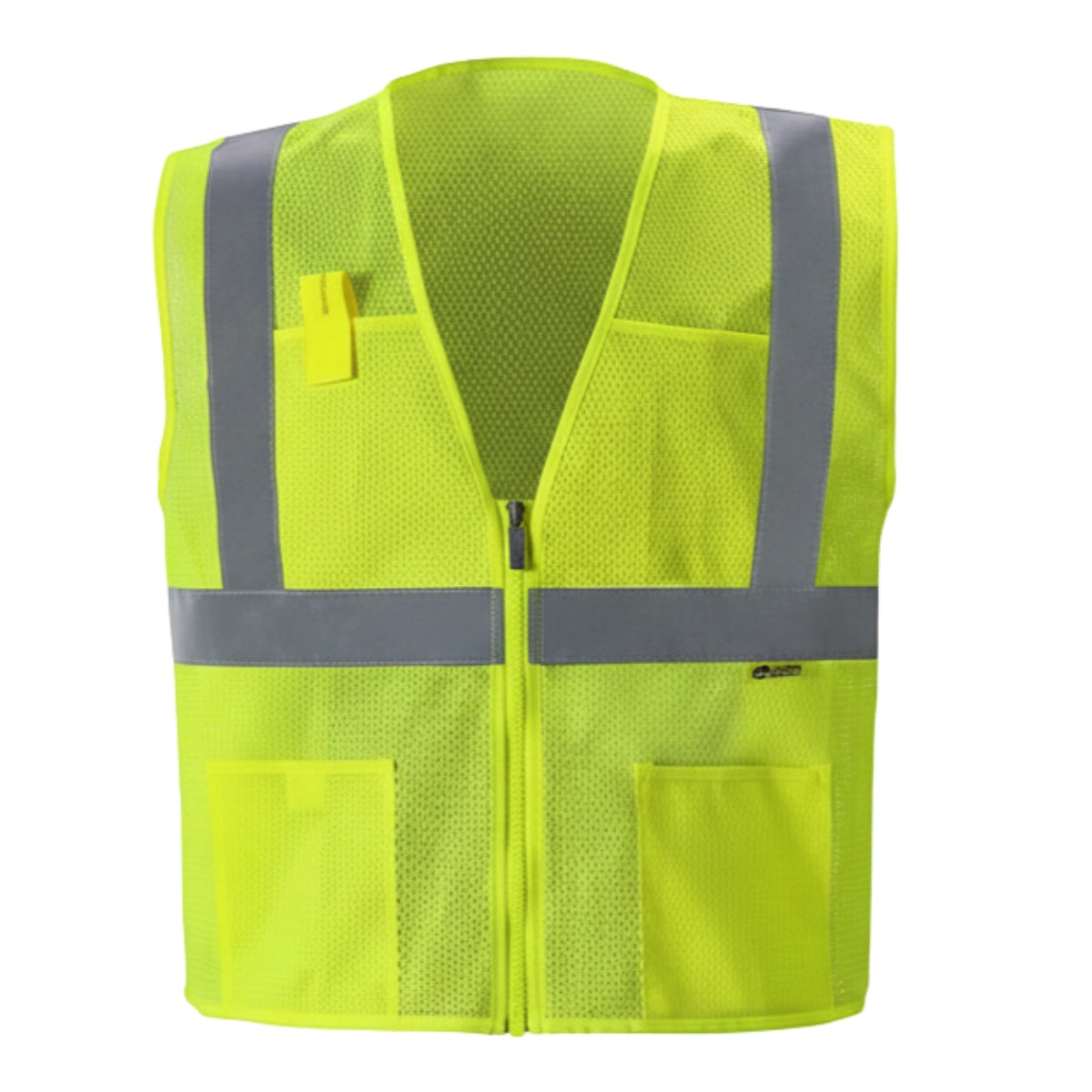 2W Safety Vest Hi Viz Yellow Mesh ANSI Class 2