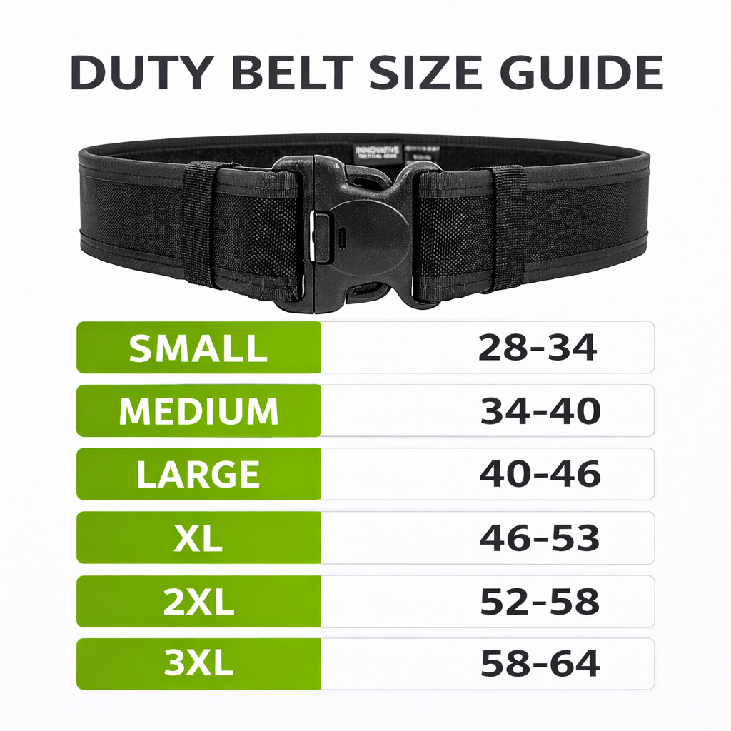 Duty belt size guide