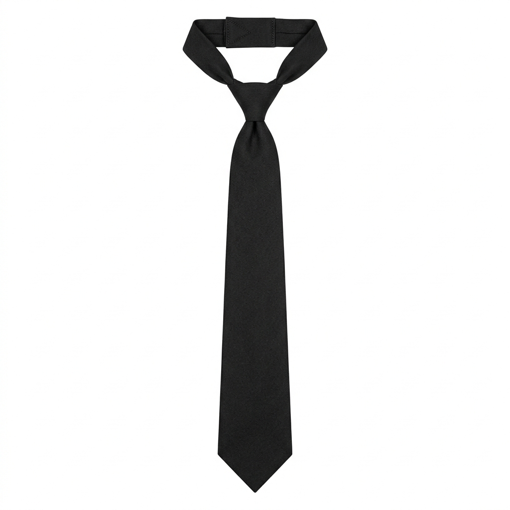 Tie, Black Breakaway H/L with Buttonholes 3.5” x 20”