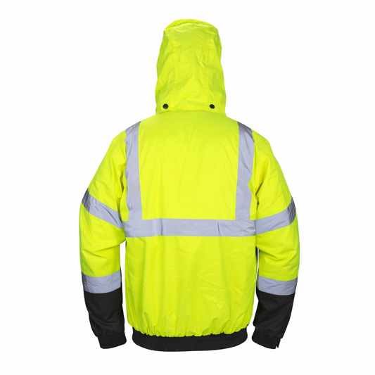 Innovative Uniform Solutions Hi Viz Lime W/ Black Safety Bomber