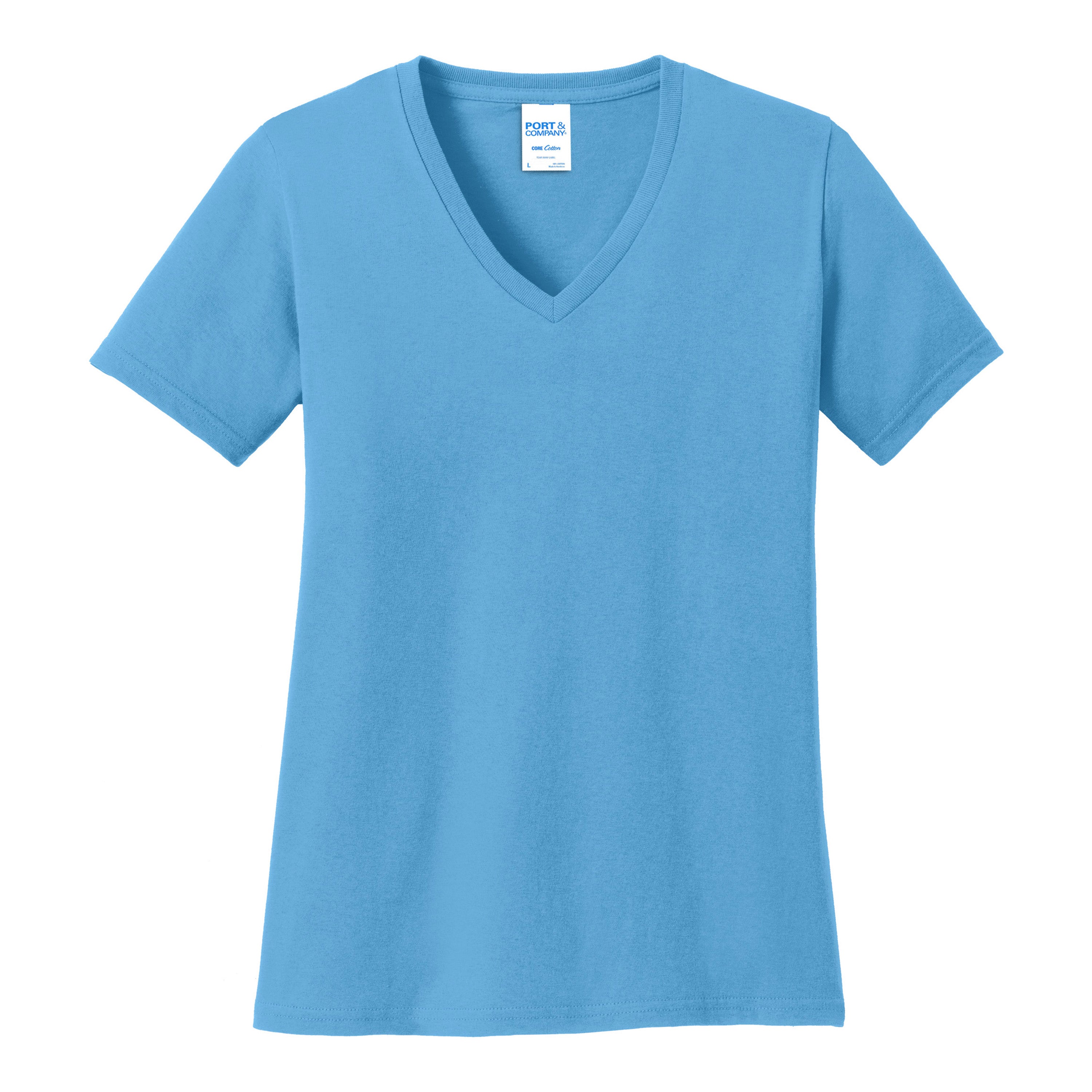 Port And Company Women's Core Cotton V-Neck Tee