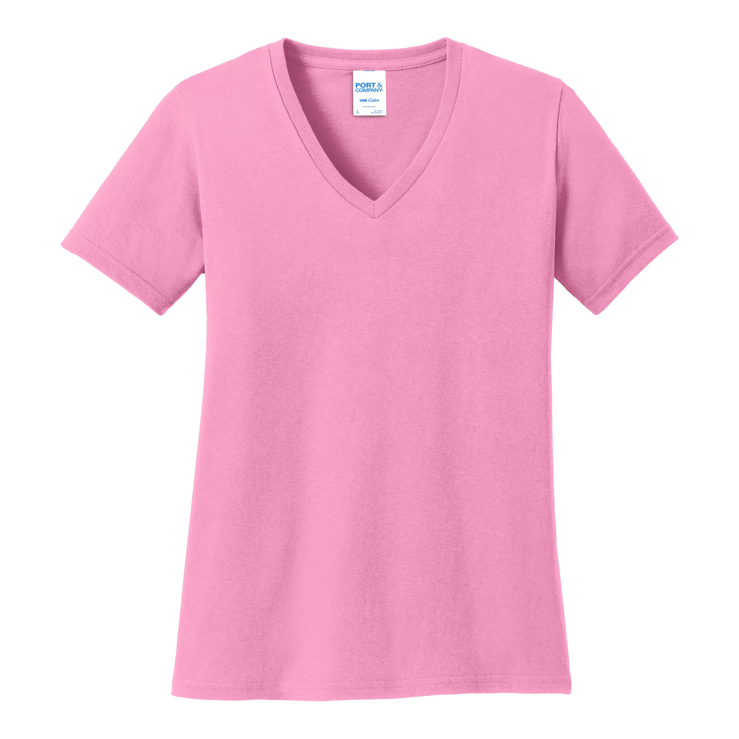 Port And Company Women's Core Cotton V-Neck Tee