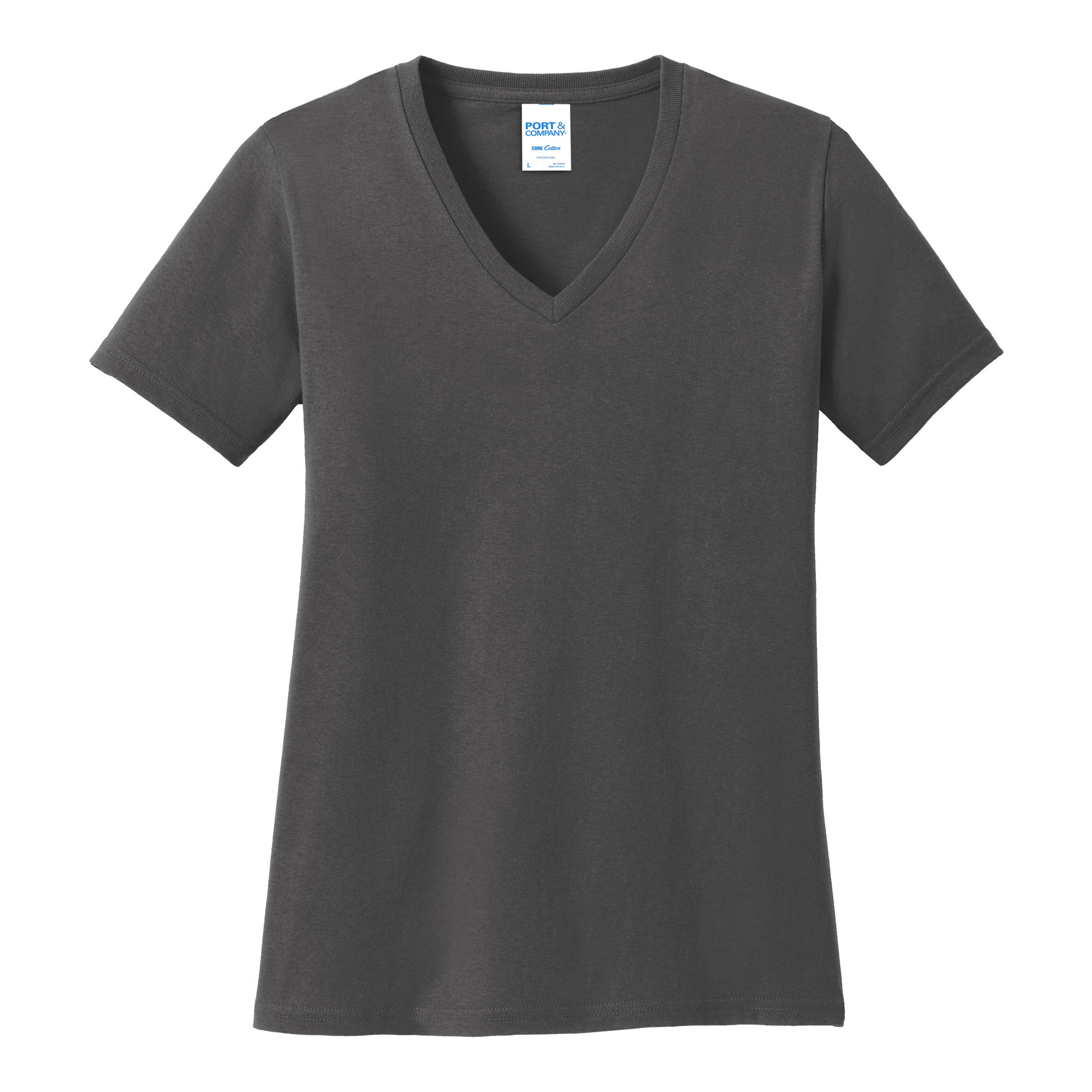 Port And Company Women's Core Cotton V-Neck Tee