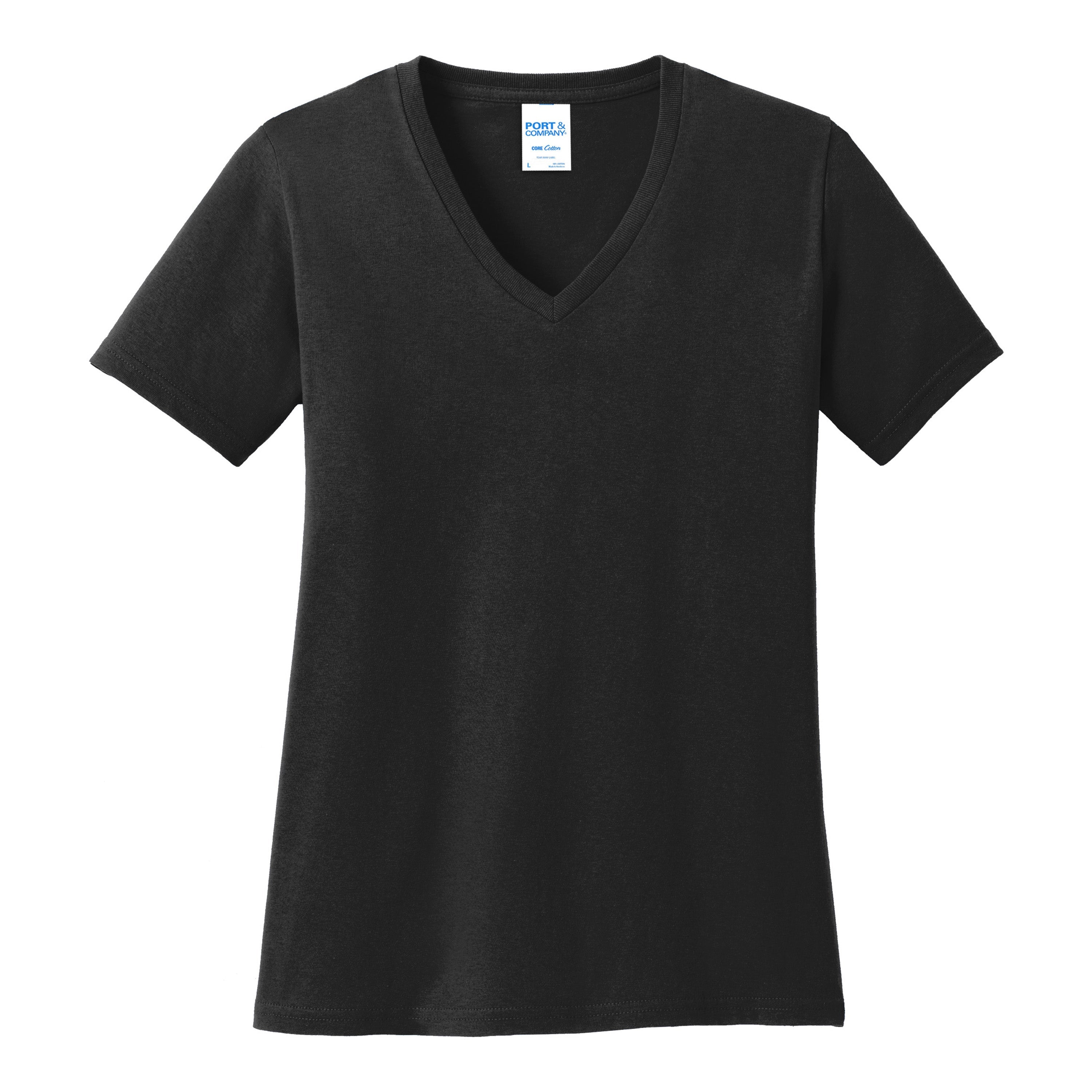 Port And Company Women's Core Cotton V-Neck Tee