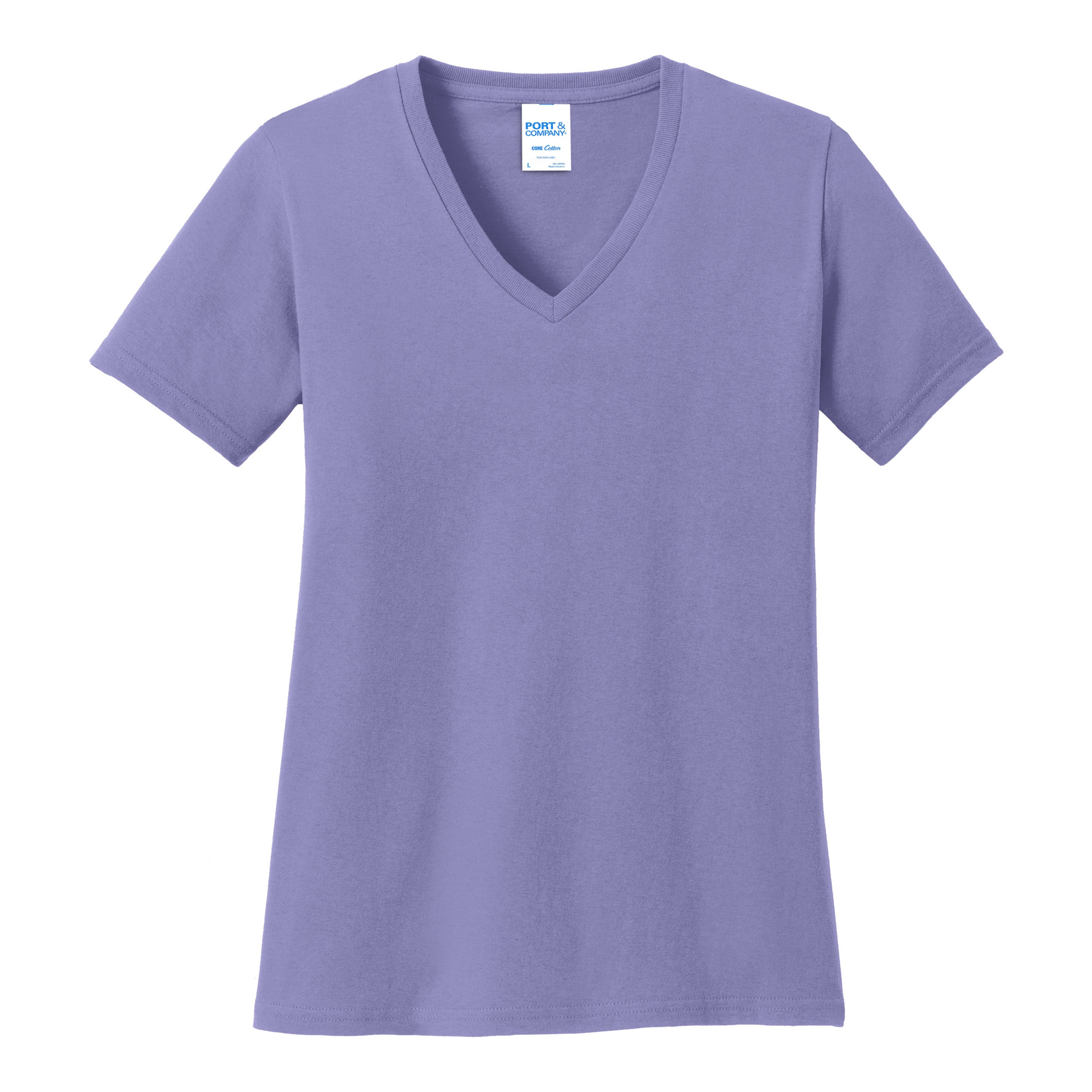 Port And Company Women's Core Cotton V-Neck Tee