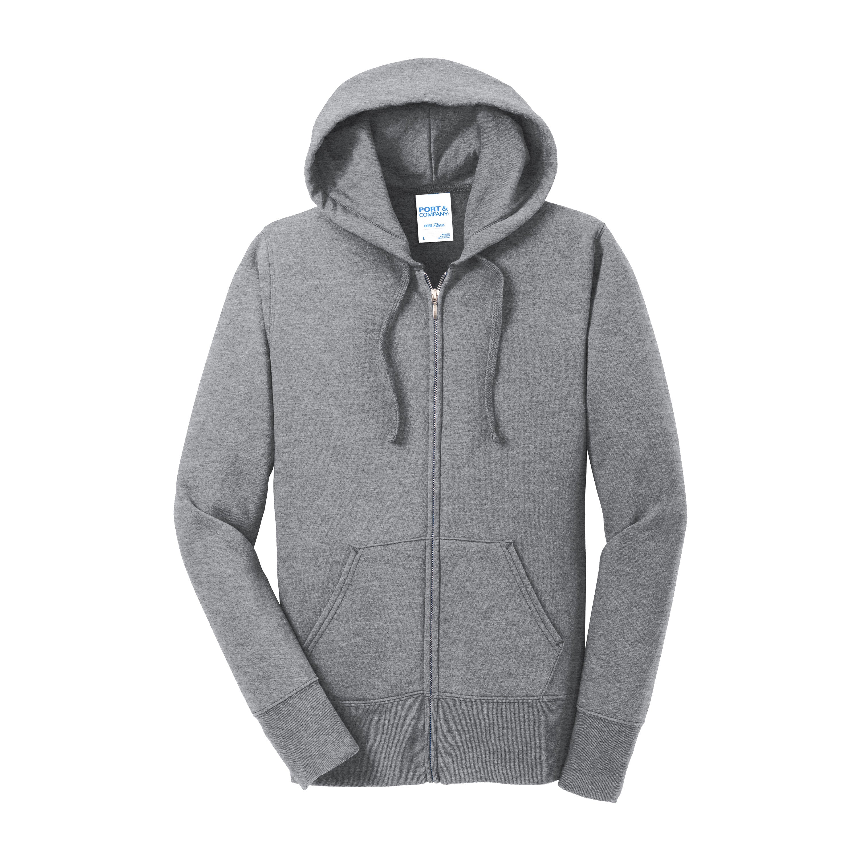 Port And Company Ladies Core Fleece Full-Zip Hooded Sweatshirt