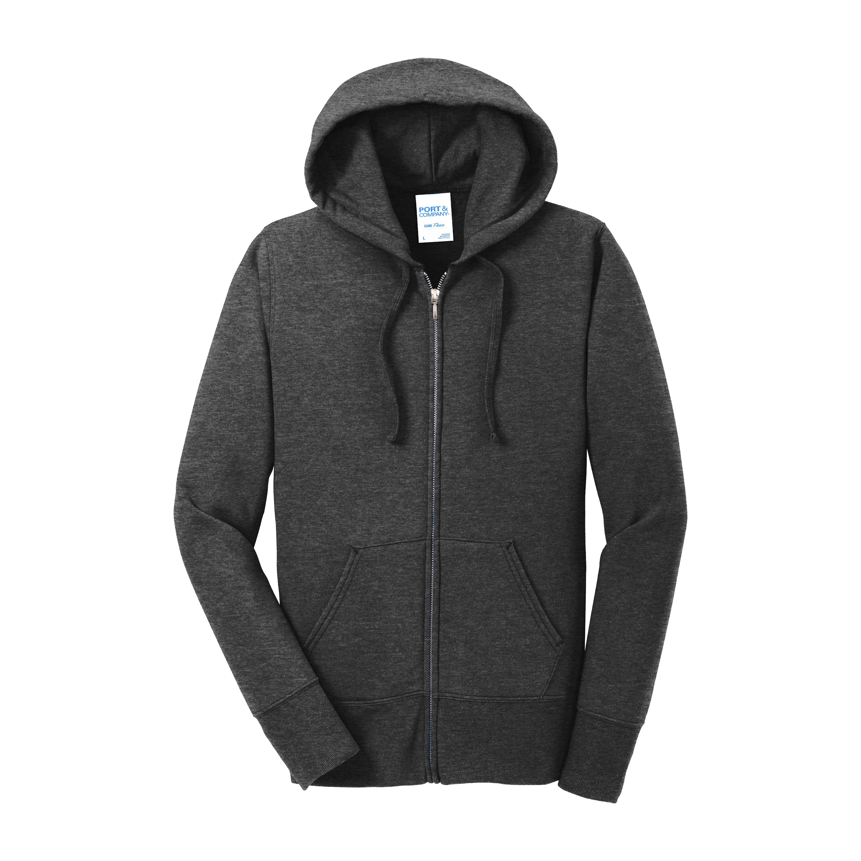 Port And Company Ladies Core Fleece Full-Zip Hooded Sweatshirt