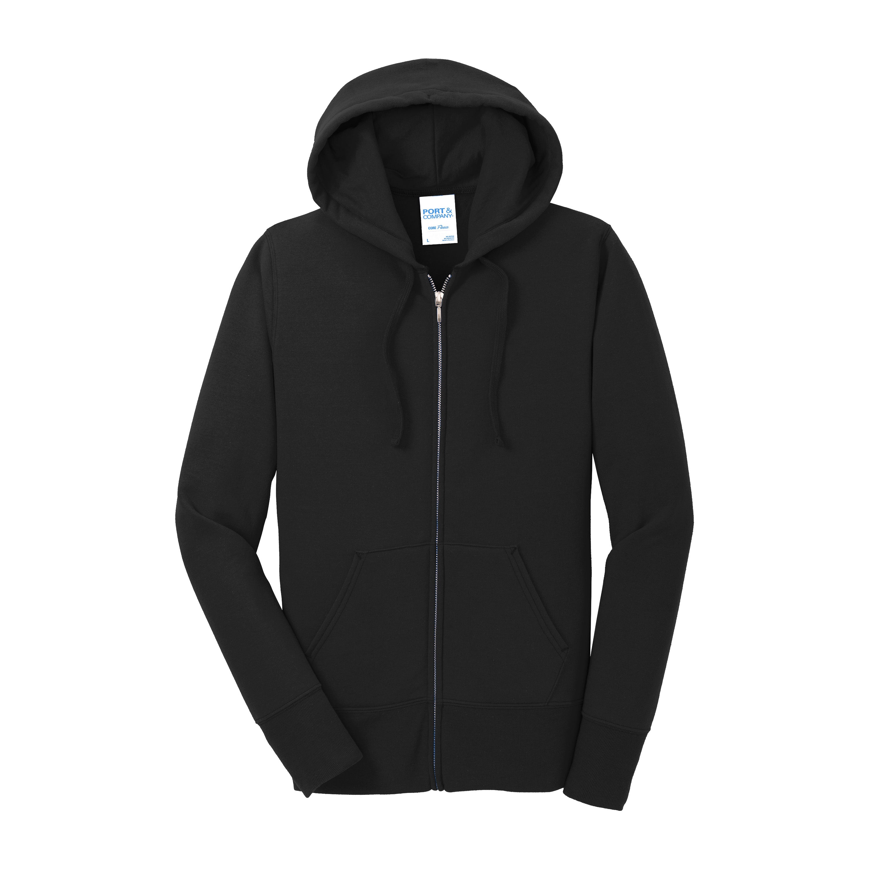 Port And Company Ladies Core Fleece Full-Zip Hooded Sweatshirt