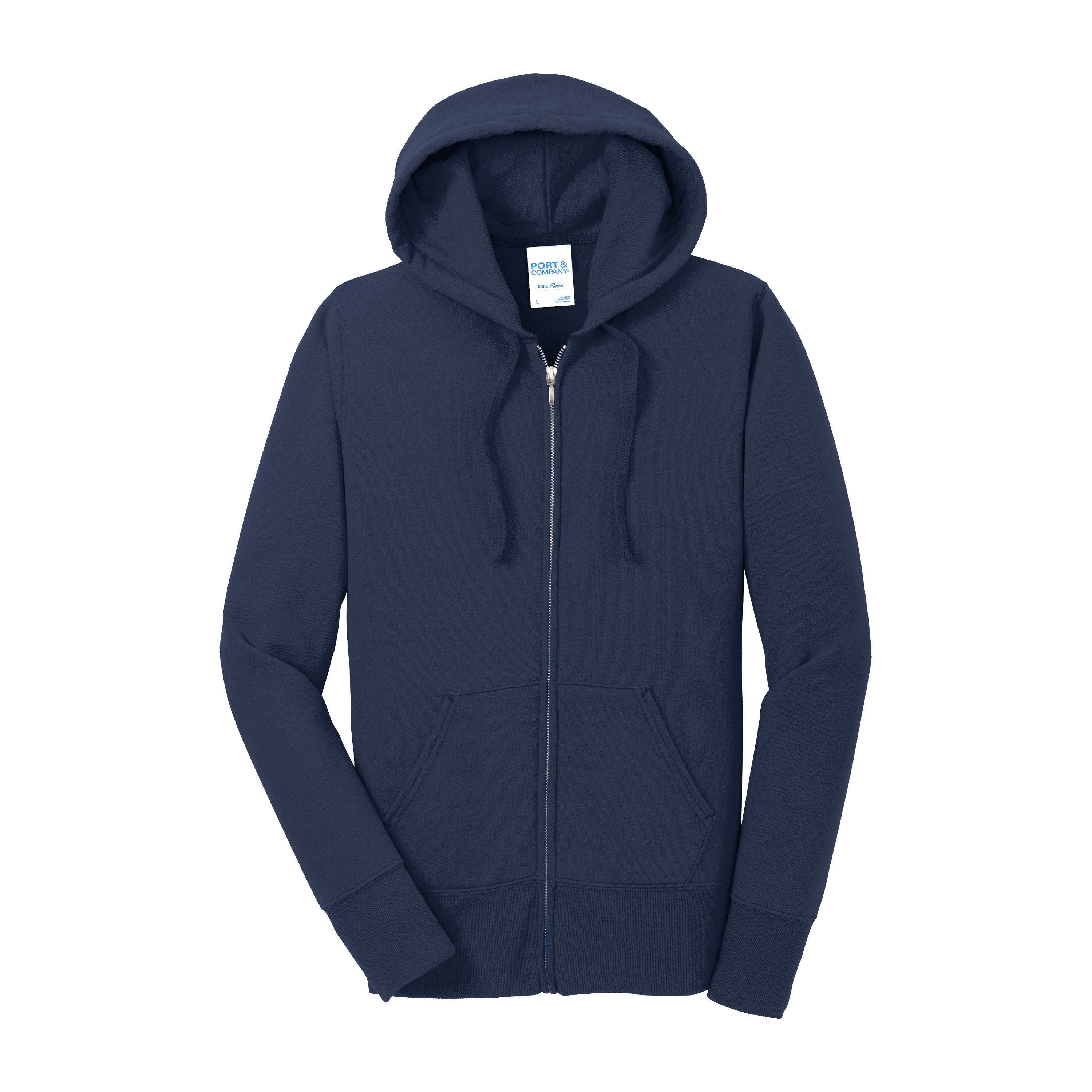 Port And Company Ladies Core Fleece Full-Zip Hooded Sweatshirt