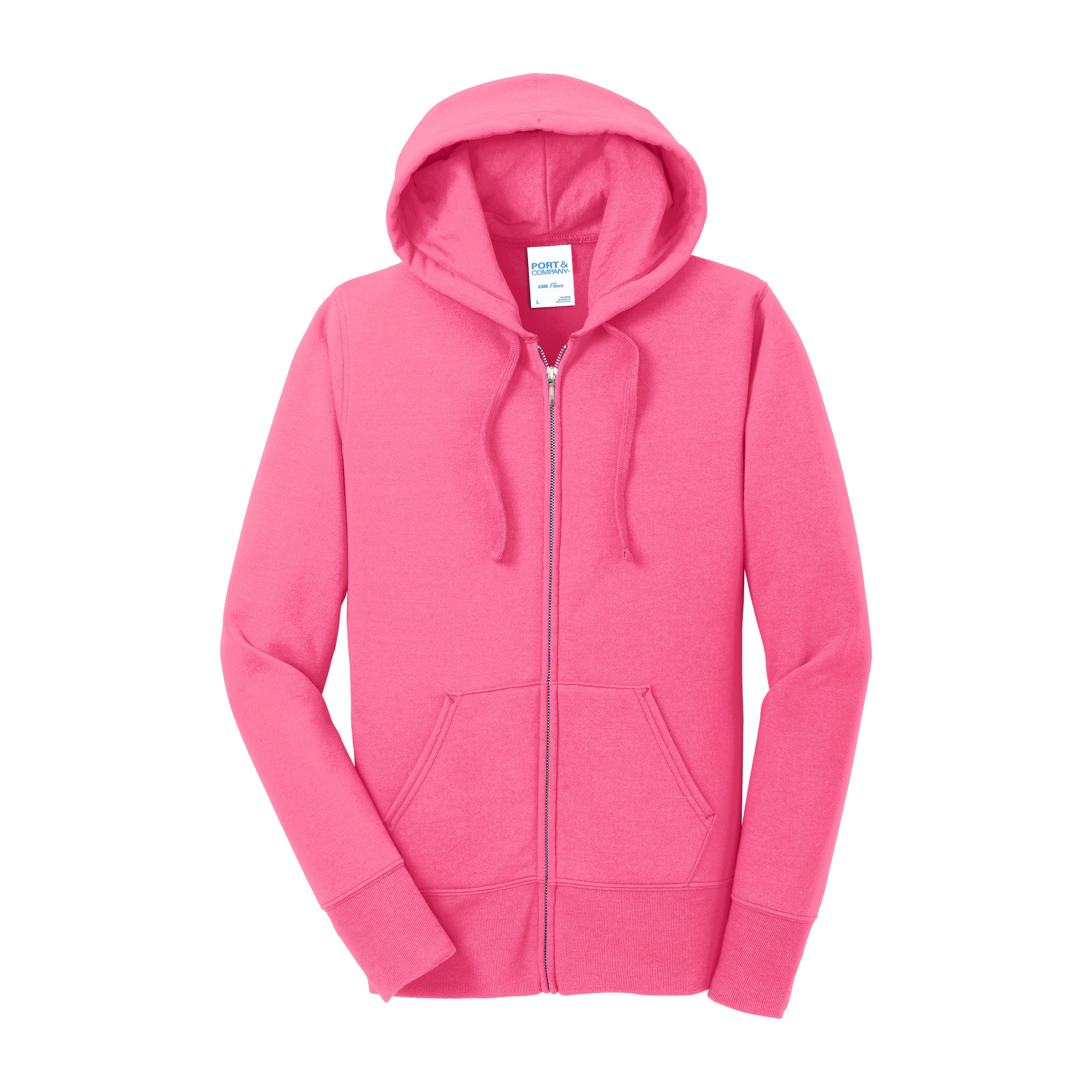 Port And Company Ladies Core Fleece Full-Zip Hooded Sweatshirt