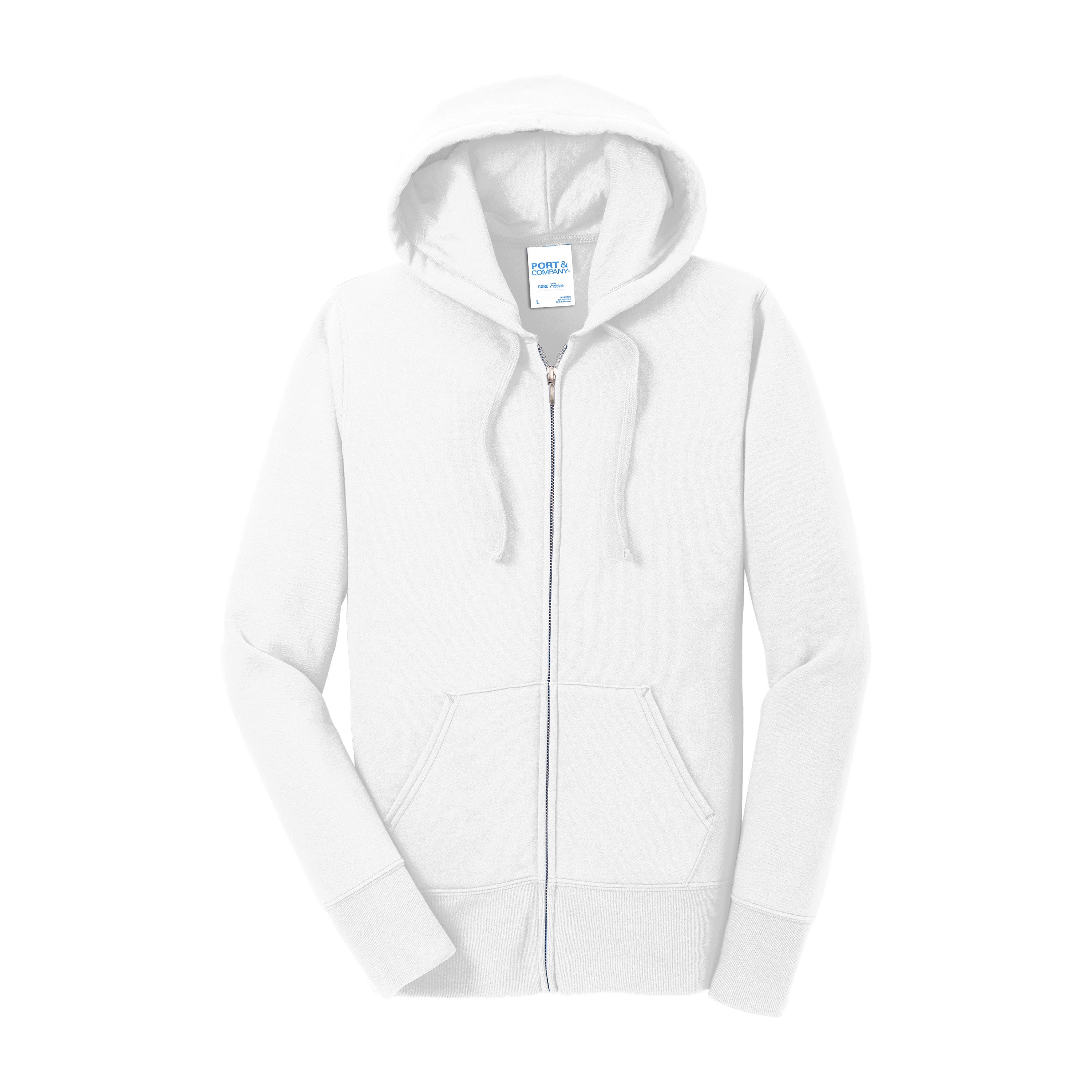 Port And Company Ladies Core Fleece Full-Zip Hooded Sweatshirt