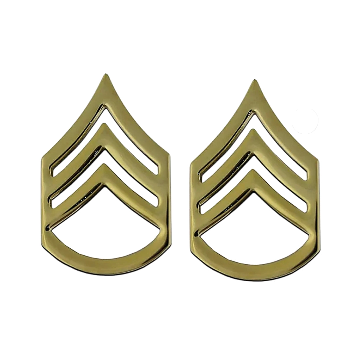 Premier Gold Staff SGT Pointed Metal 3/4" Pinback (Pair)