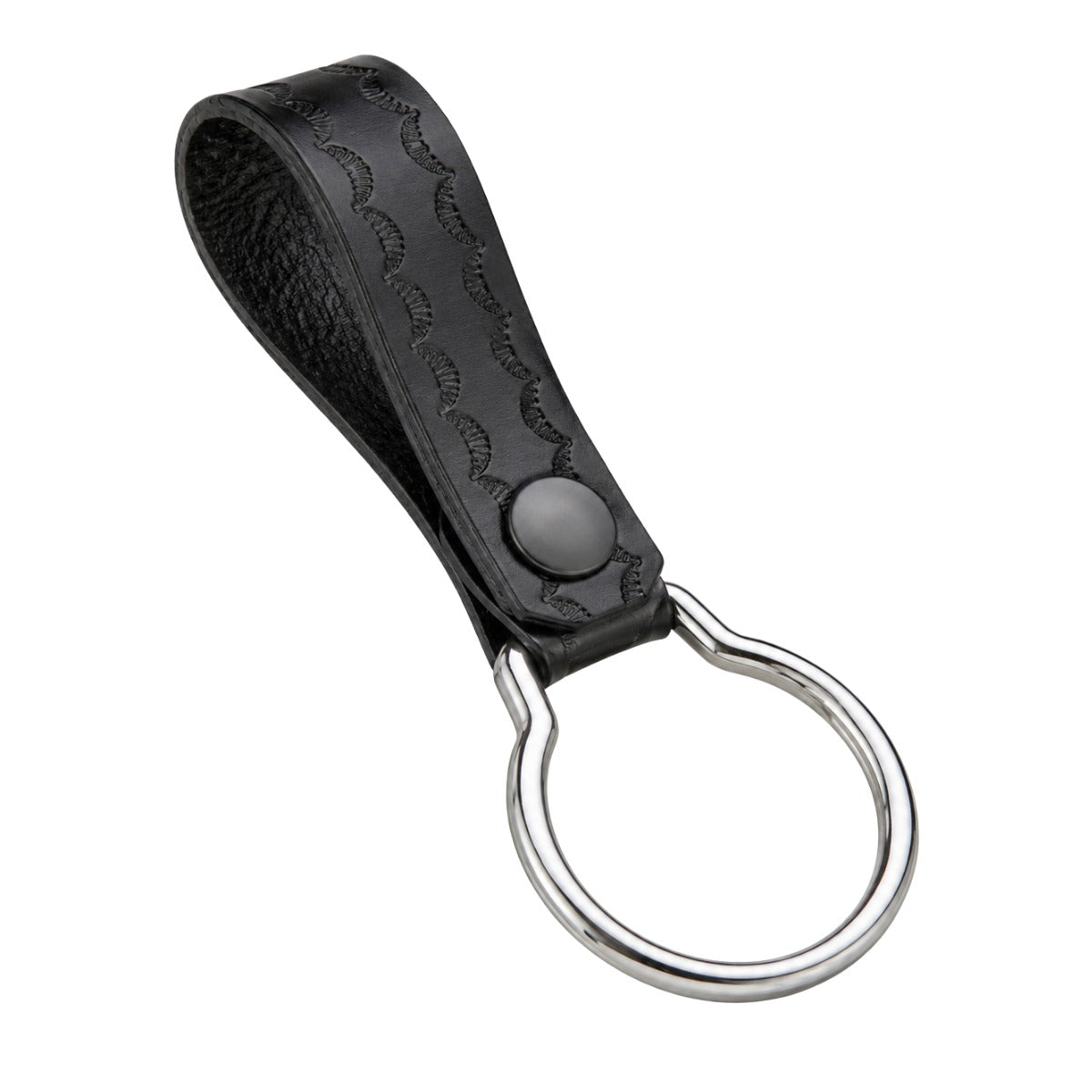 Duty Gear, Black Leather Basketweave Baton/Flashlight Ring