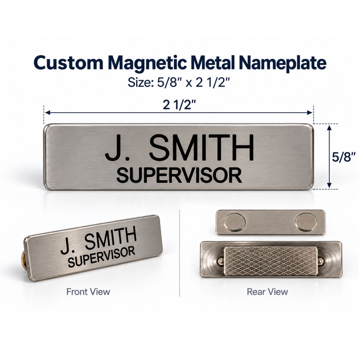 Custom Metal Nameplate 5/8" X 21/2"