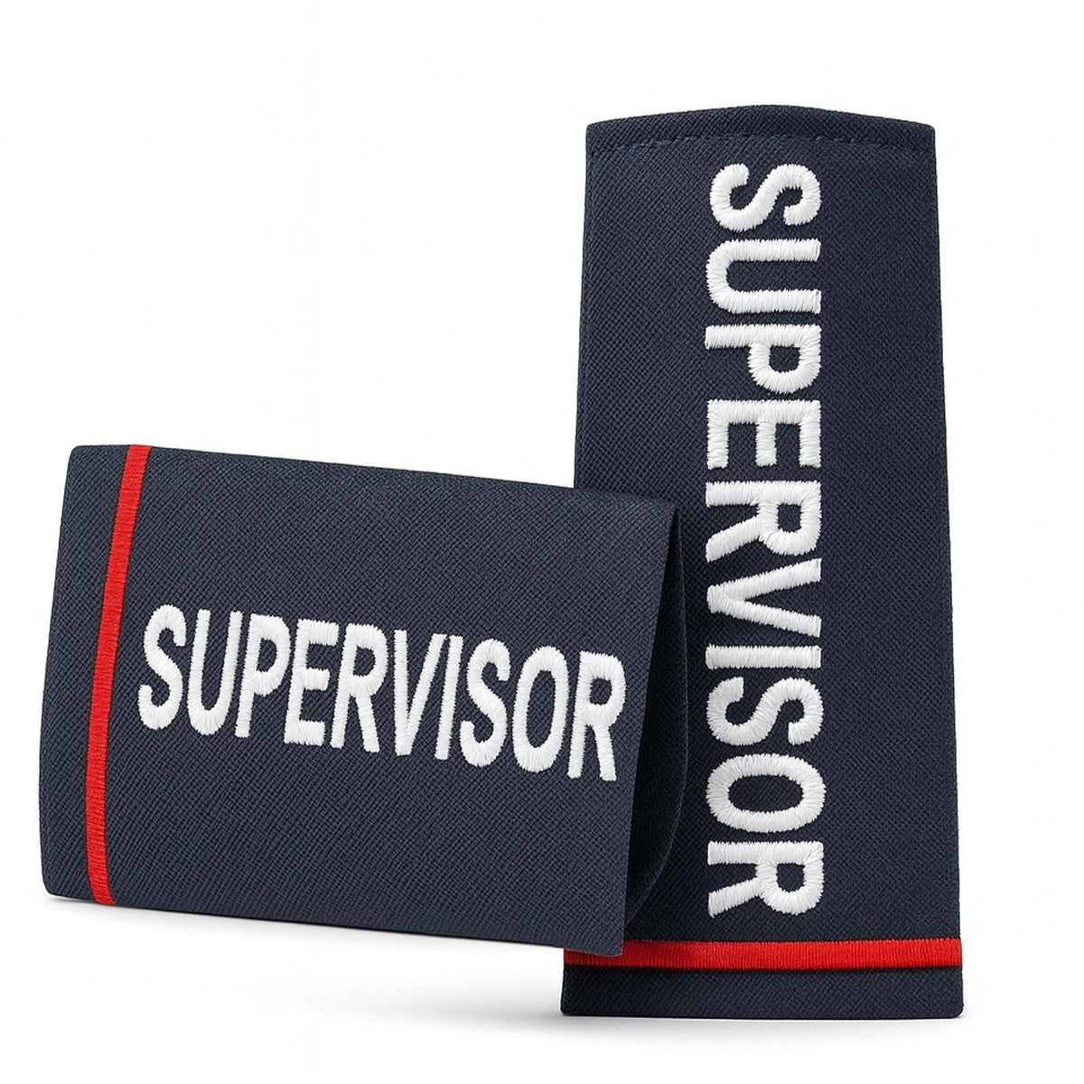 SHOULDER LOOPS, "SUPERVISOR" RED/ NAVY