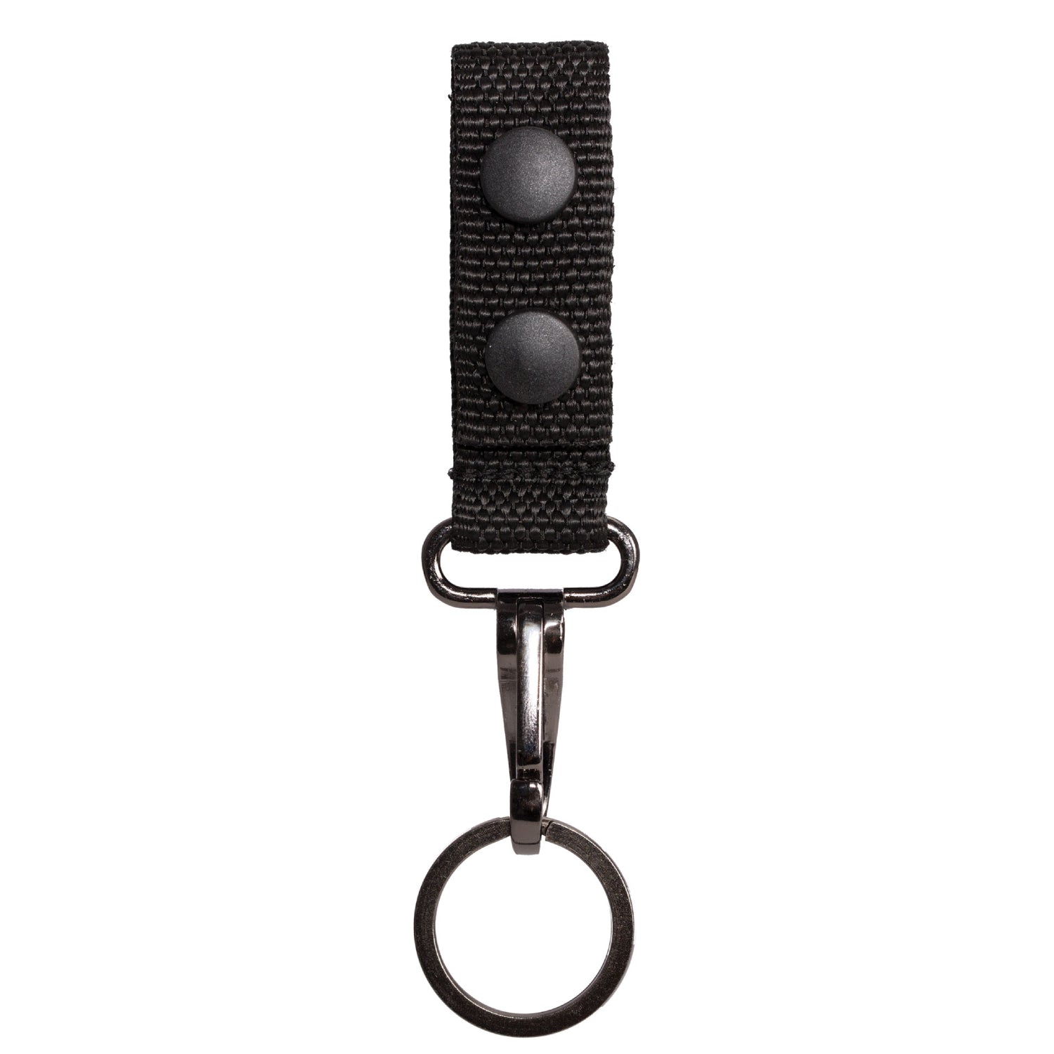 KEY HOLDER, BLACK NYLON STANDARD KEY RING