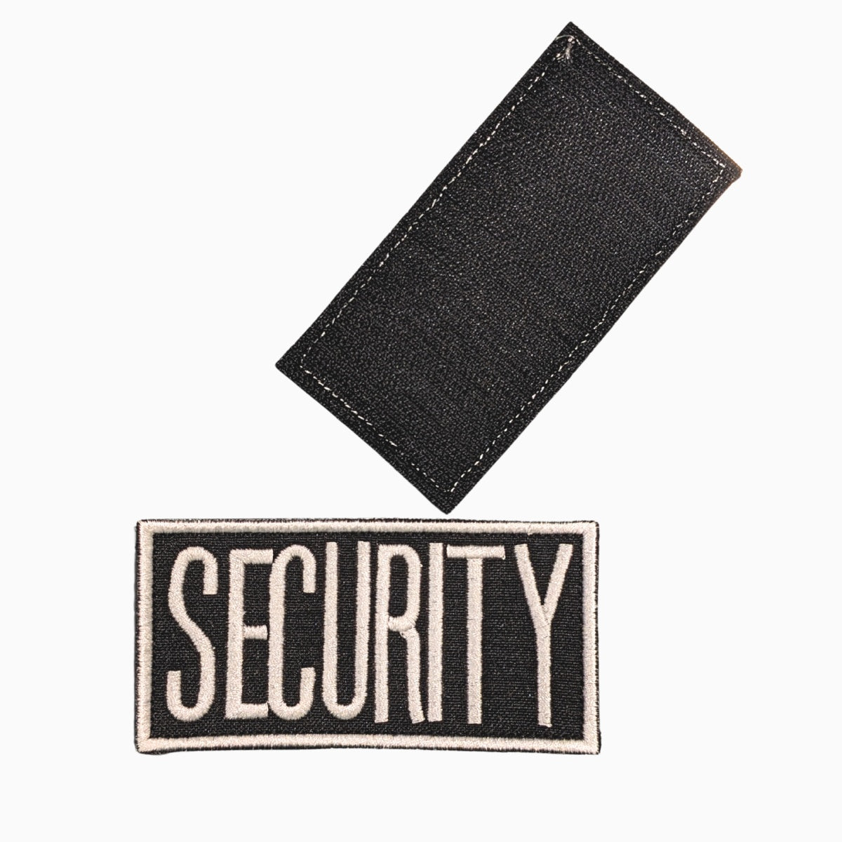 PATCH, WHITE "SECURITY" ON BLACK 2 X 4" W/ VELCRO HOOK